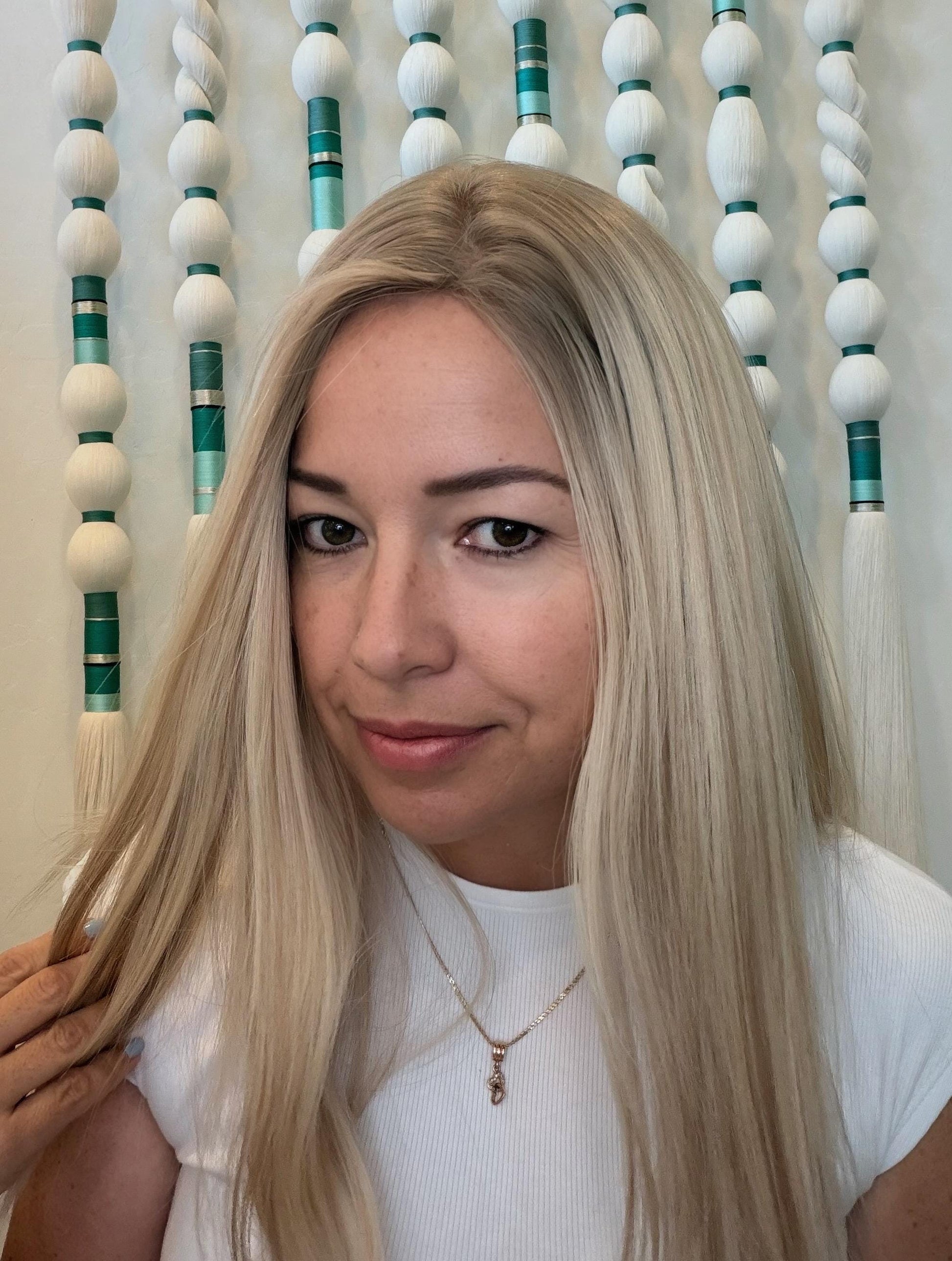 PARFAIT 18" 8x8 topper 4x4 Silk Top Human Hair Topper – Ashy Blonde with dimension | Realistic Scalp Look | Brazilian Remy Human Hair