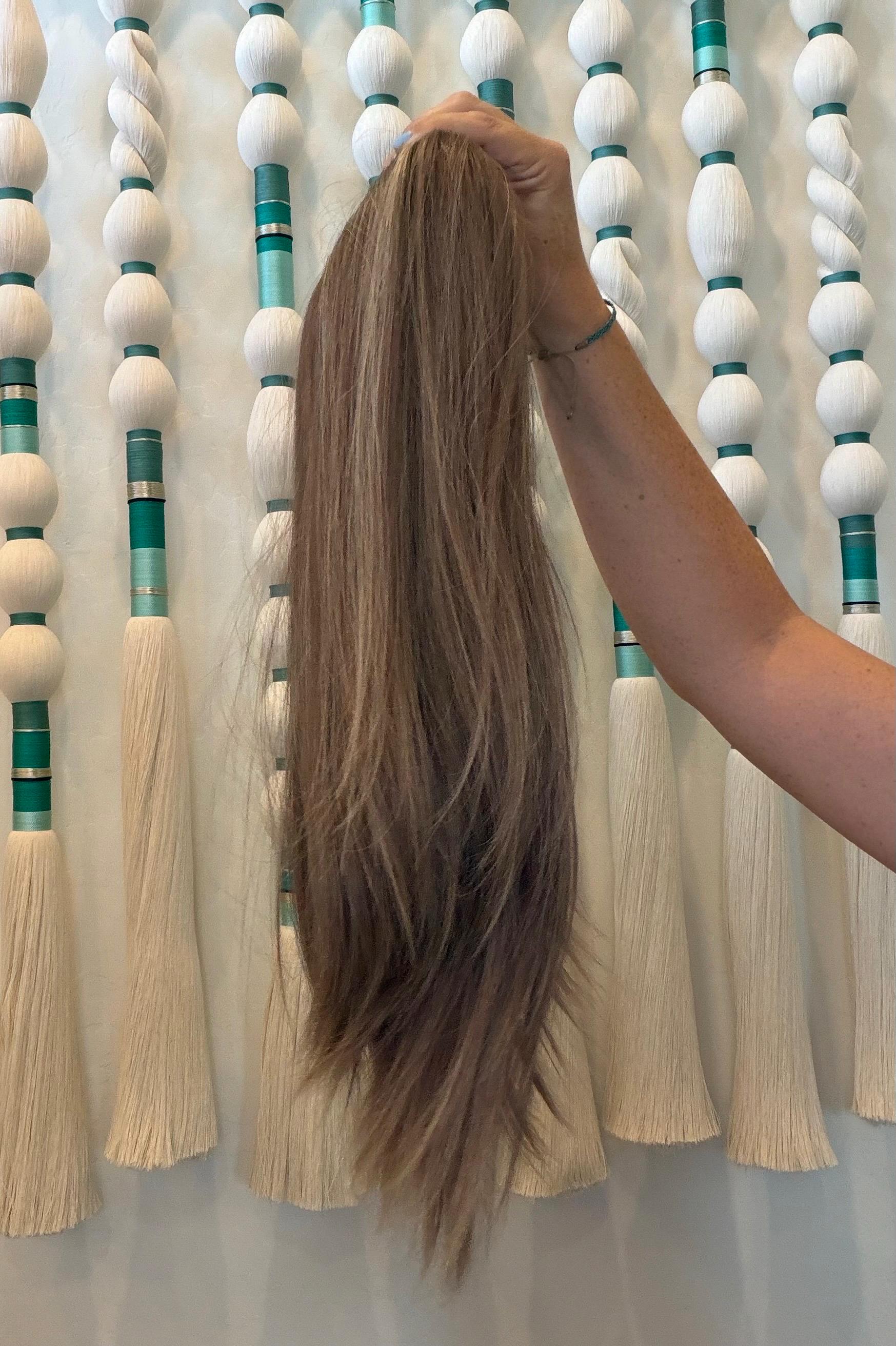 BISCOTTI 18" 8x8 topper 4x4 Silk Top Human Hair Topper – Ashy mushroom with highlights | Realistic Scalp Look | Brazilian Remy Human Hair