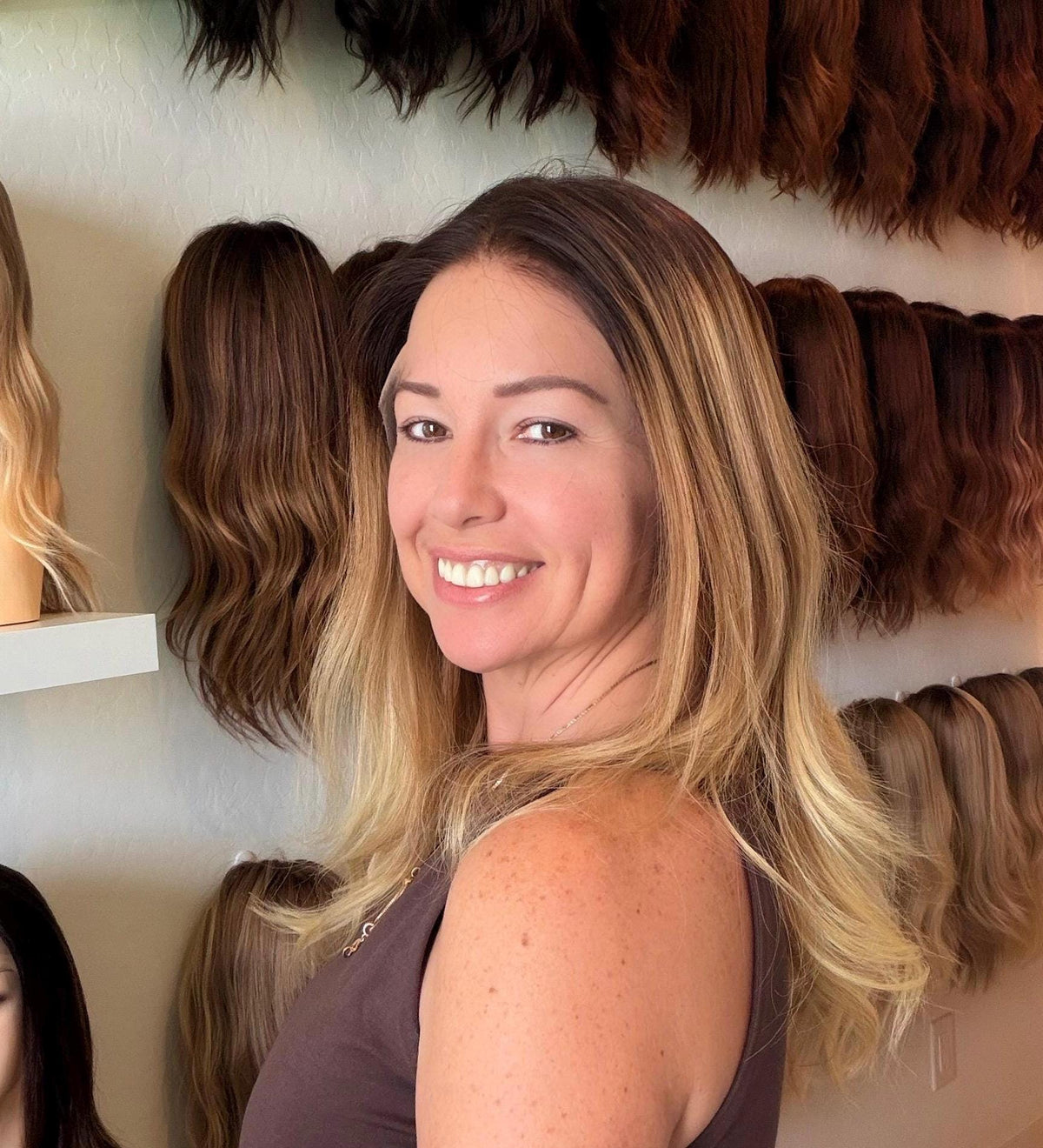 BAKLAVA Lace Front Wig with Liner Premium Brazilian Human Hair | Dark roots Blonde Balayage Natural Density 18-28" Ready to Ship as Shown