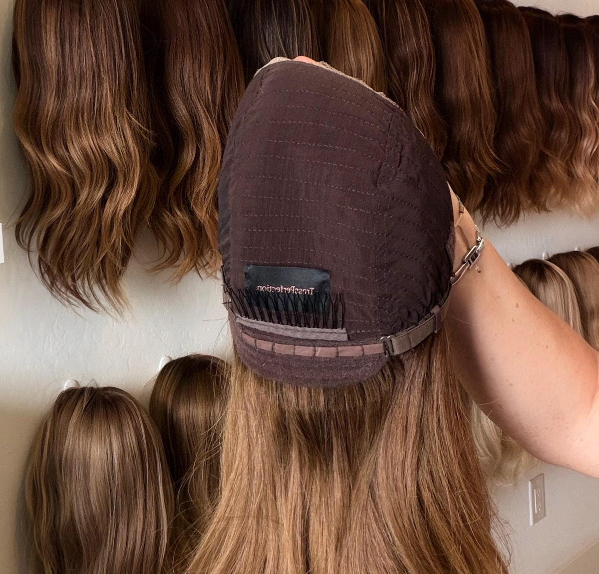 FLAN Layered Brazilian Remy Human Hair Wig | Size medium 13x6 Lace Front Wig | Golden Honey Vtabs | 22” Bleached Knots