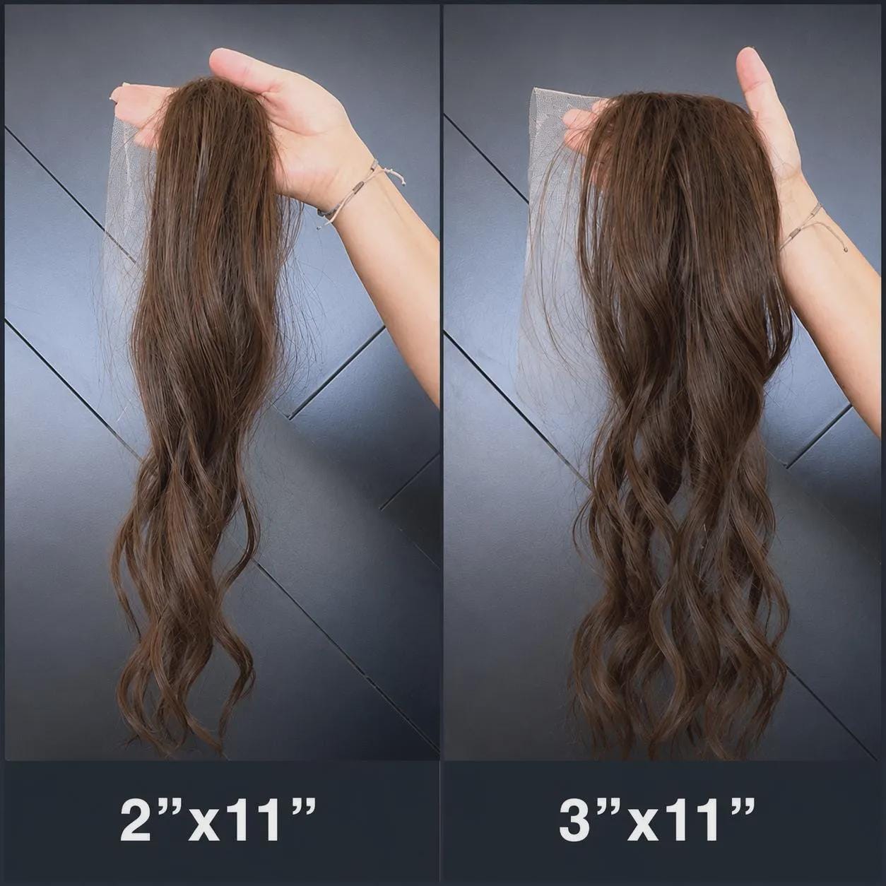 Human Hair Hairline Topper 2x11” or 3x11” | Halo Attachment | Ear-to-Ear Coverage | Thinning Hair & Alopecia | 14"-16/18" | ANGEL