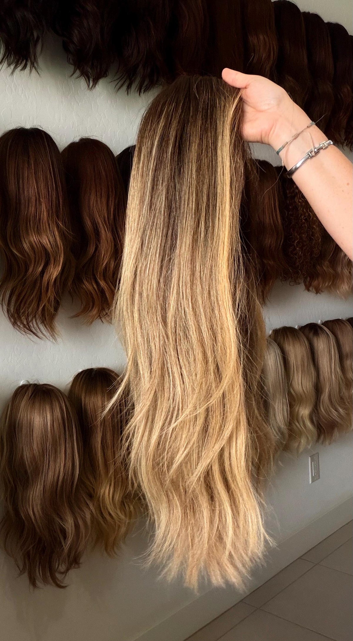 PAVLOVA Custom Made Blended Blonde 18-28" Human Hair Wig | medium Density | Lace Front | Wig for Bleached Knots | HD Lace