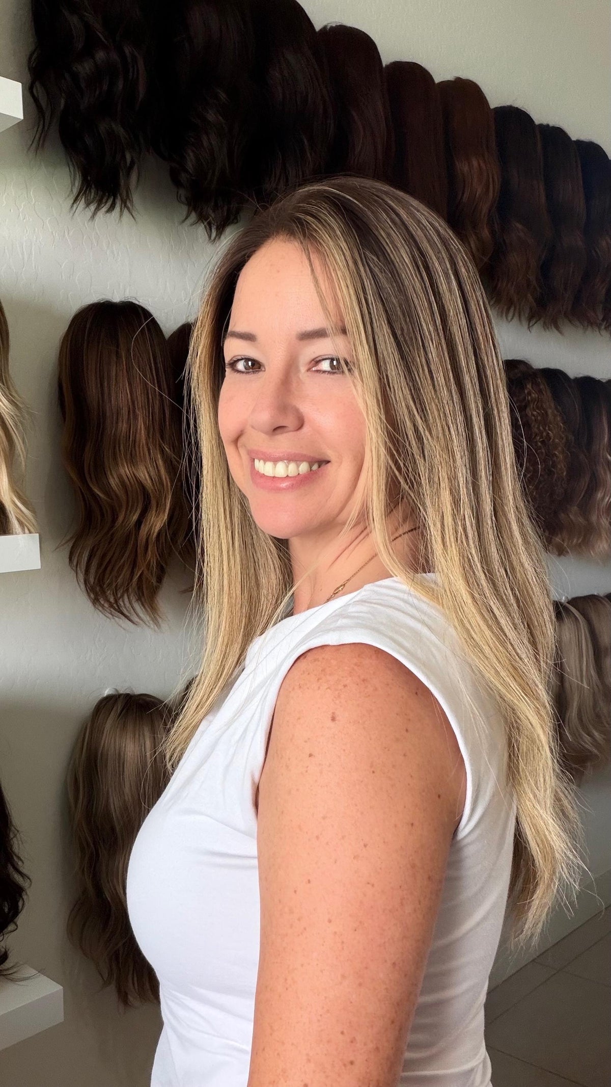 PAVLOVA Custom Made Blended Blonde 18-28" Human Hair Wig | medium Density | Lace Front | Wig for Bleached Knots | HD Lace