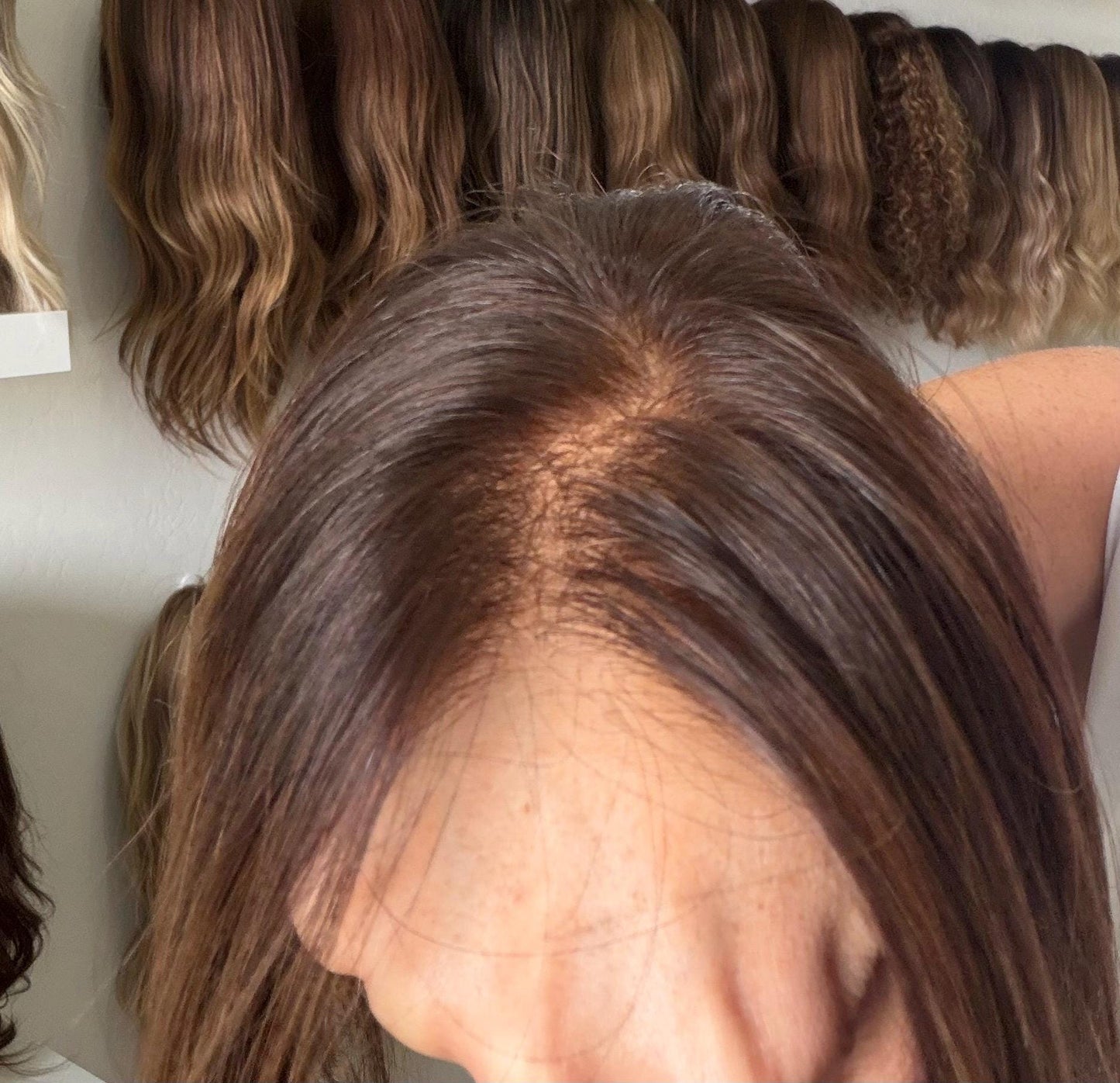 PROFITEROLE 18" 8x8 lace Top Human Hair Topper – Medium Brown |High Density | Realistic Scalp Look | Brazilian Remy Human Hair