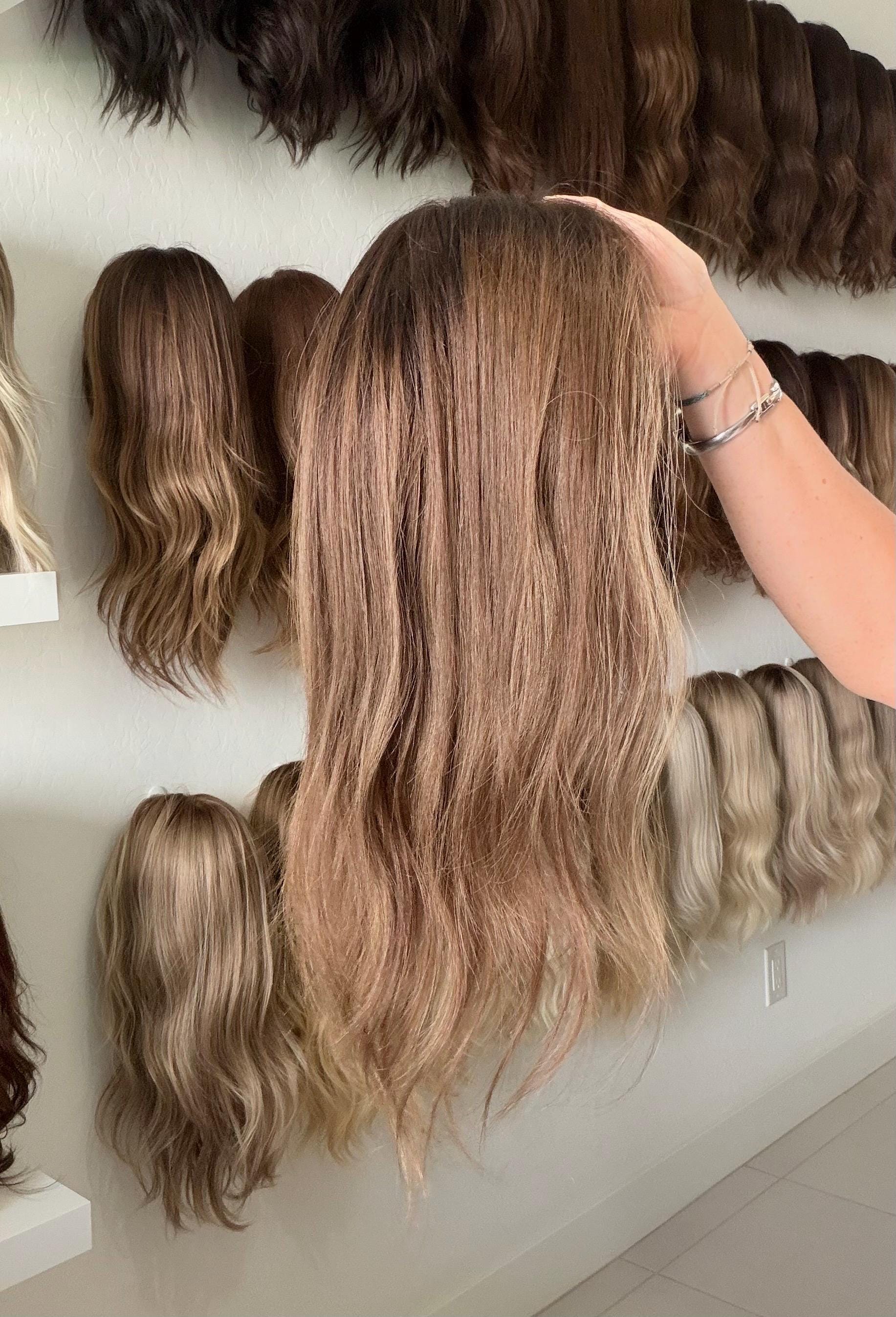 PROFITEROLE 18" 8x8 lace Top Human Hair Topper – Medium Brown |High Density | Realistic Scalp Look | Brazilian Remy Human Hair