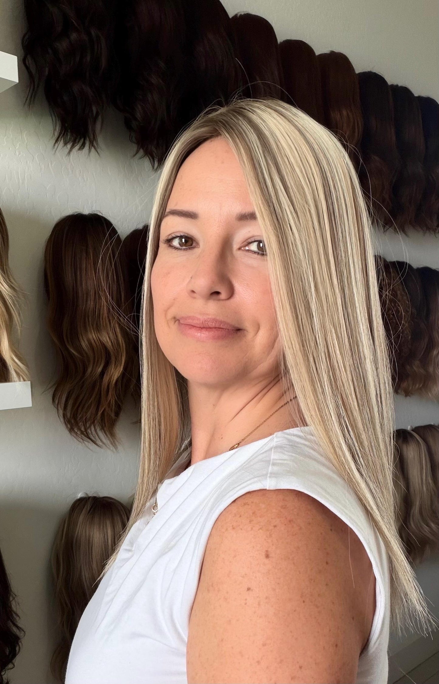 TAFFY 16-18" 5x6.5 Silk Top Human Hair Topper – Ashy blonde | low Density | Realistic Scalp Look | Brazilian Remy Human Hair