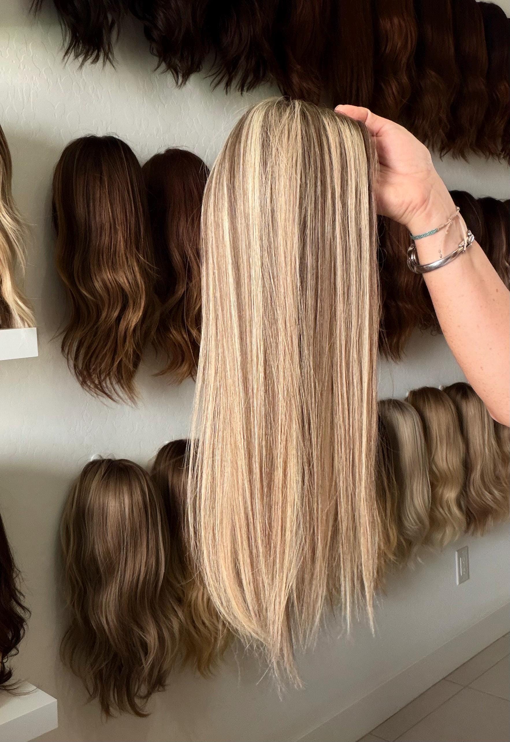TAFFY 16-18" 5x6.5 Silk Top Human Hair Topper – Ashy blonde | low Density | Realistic Scalp Look | Brazilian Remy Human Hair