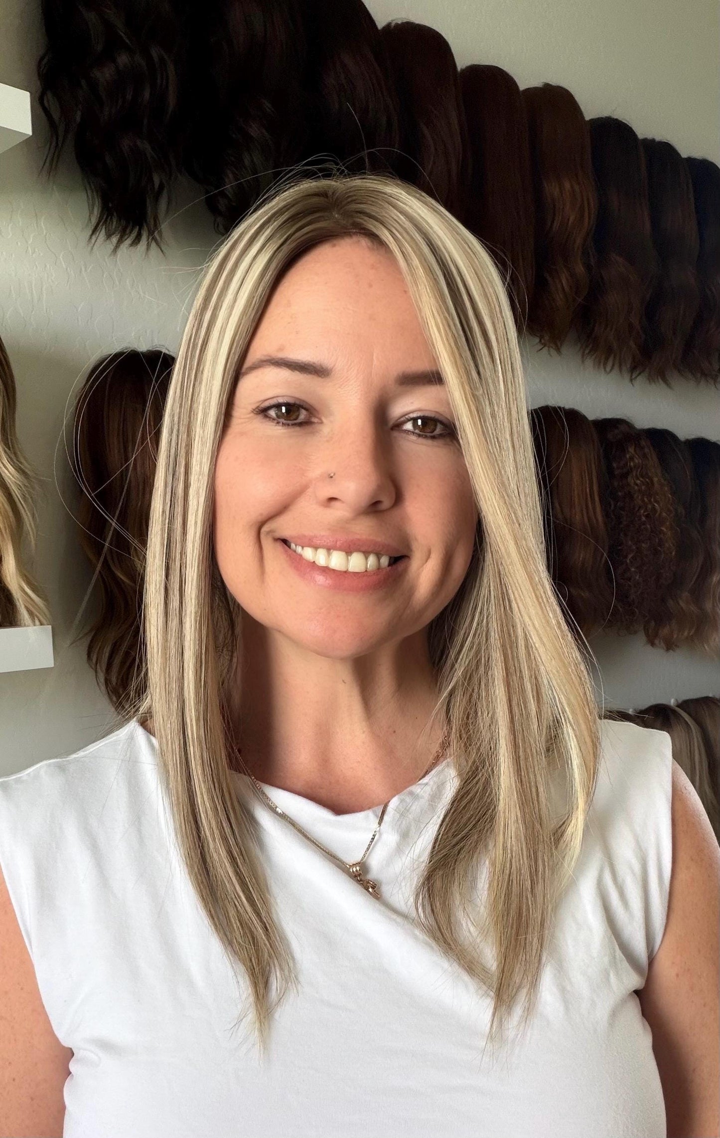 TAFFY 16-18" 5x6.5 Silk Top Human Hair Topper – Ashy blonde | low Density | Realistic Scalp Look | Brazilian Remy Human Hair