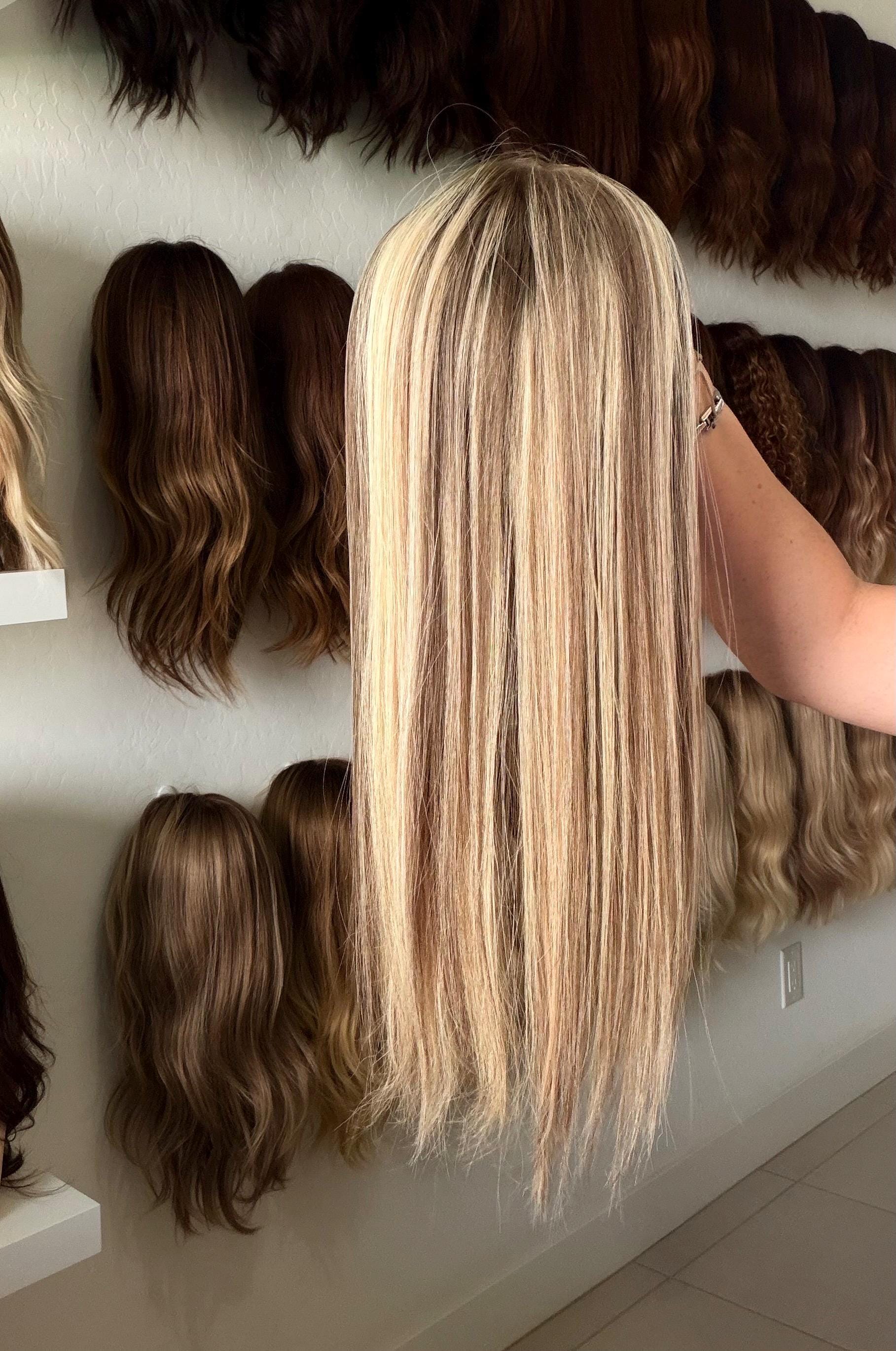 TAFFY 16-18" 5x6.5 Silk Top Human Hair Topper – Ashy blonde | low Density | Realistic Scalp Look | Brazilian Remy Human Hair