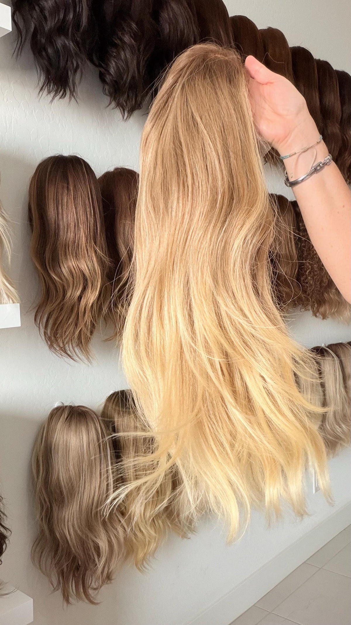 MOCHI Layered Brazilian Remy Human Hair Wig | Natural Density 5x5.5” Lace Top Wig | 18-28” Gloden Blonde Balayage.