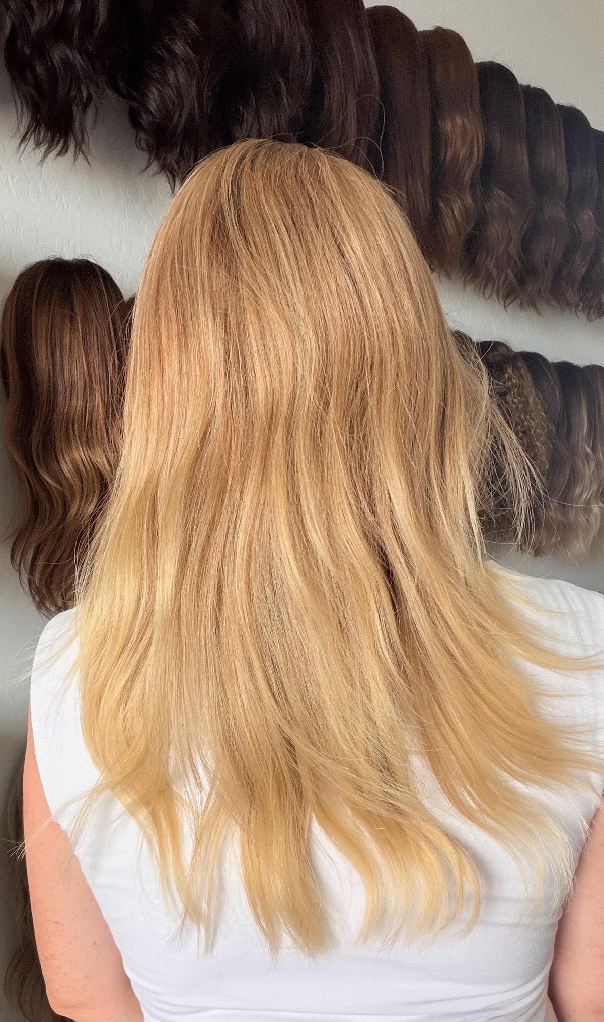 MOCHI Layered Brazilian Remy Human Hair Wig | Natural Density 5x5.5” Lace Top Wig | 18-28” Gloden Blonde Balayage.