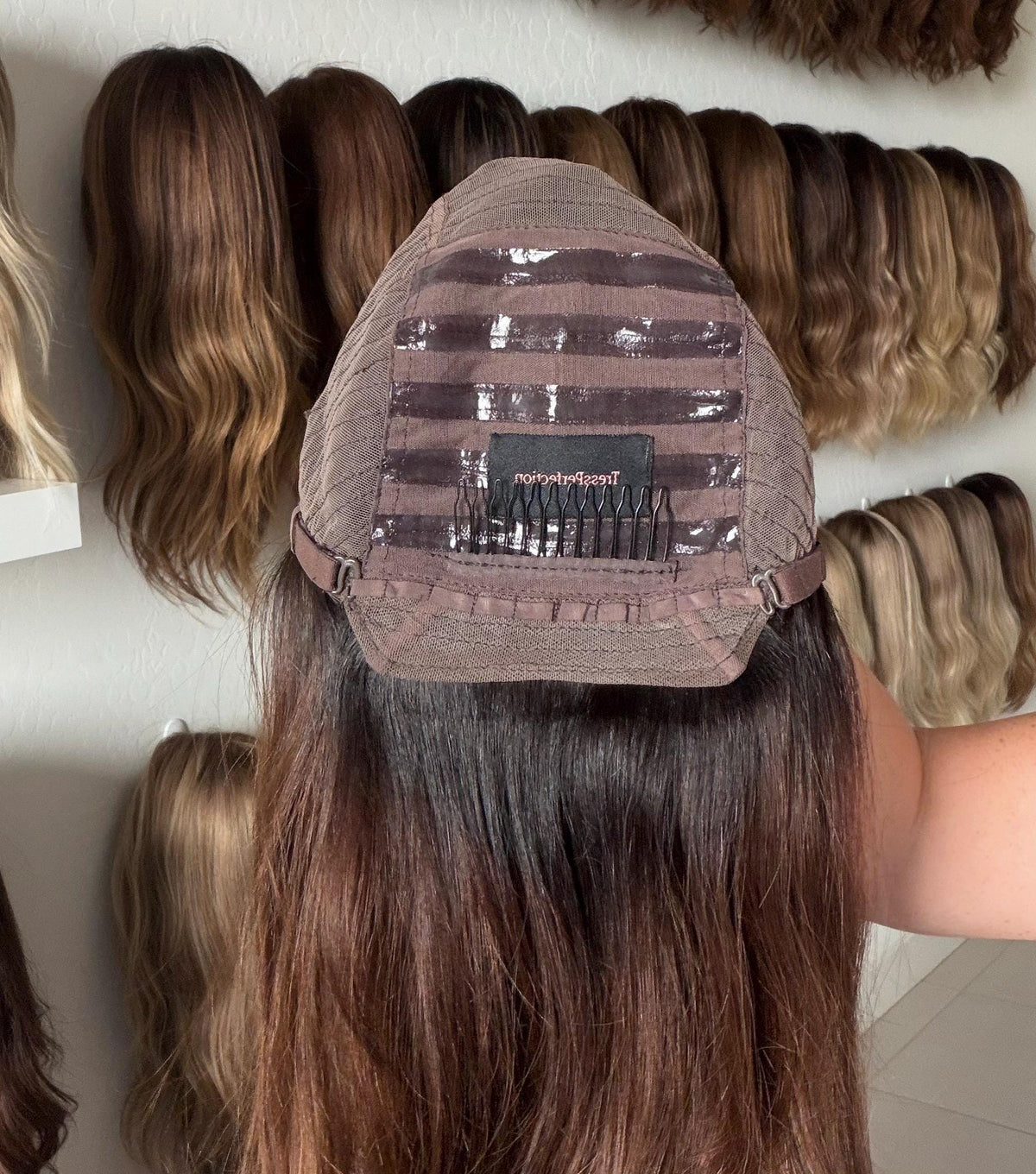 LOLLIPOP Layered Brazilian Remy Human Hair Wig | Natural Density 5x5.5” Lace Top Wig | 18-28” Brunette Beige Blend
