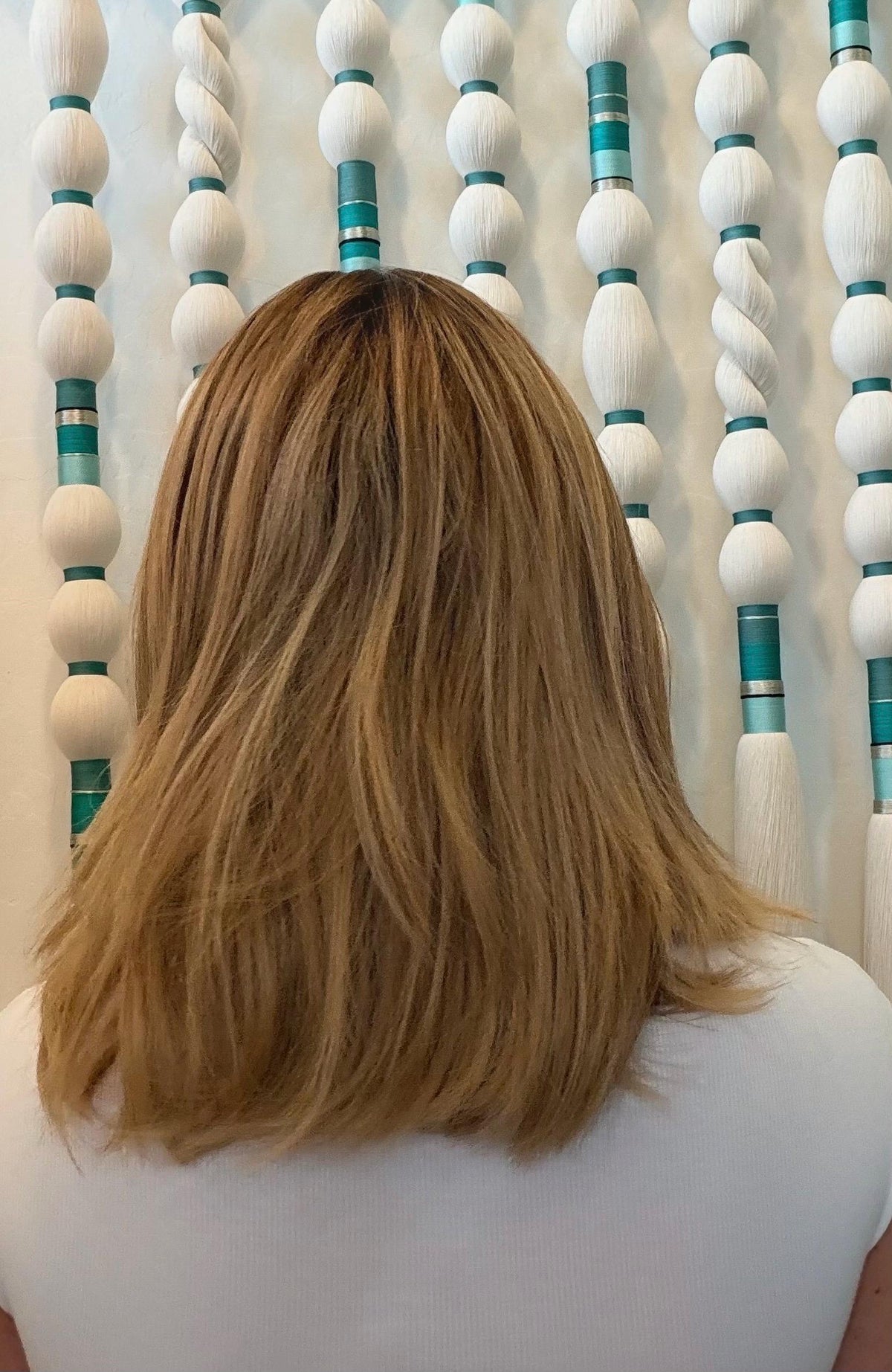 MELCOCHA Layered Brazilian Remy Human Hair Wig | Natural Density Lace Top Wig | 16 Golden Blonde light brown root
