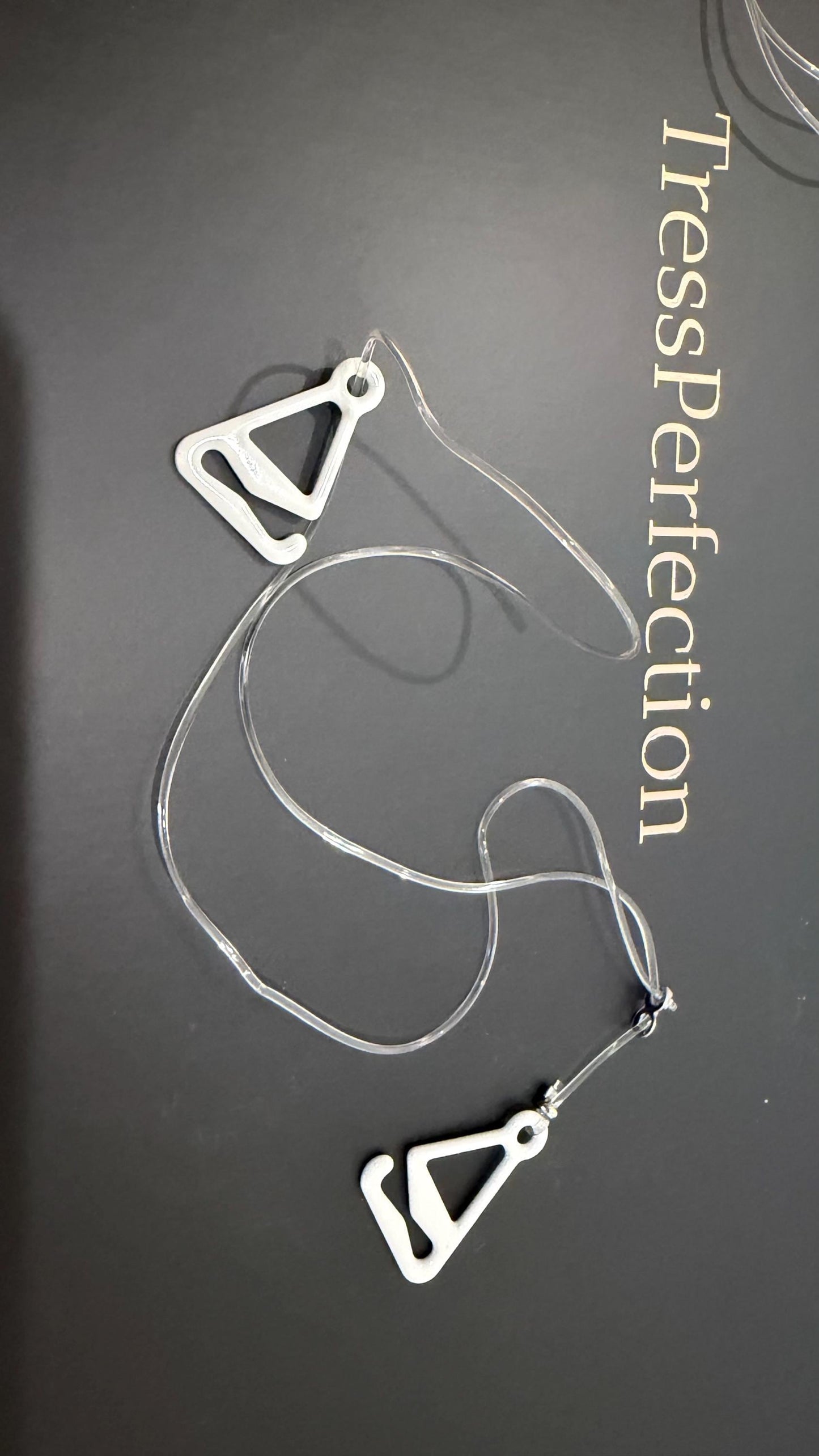 Invisible Wig Wire Hooks: Halo Attachment, Set of 2 Clear Adjustable Wires white or black