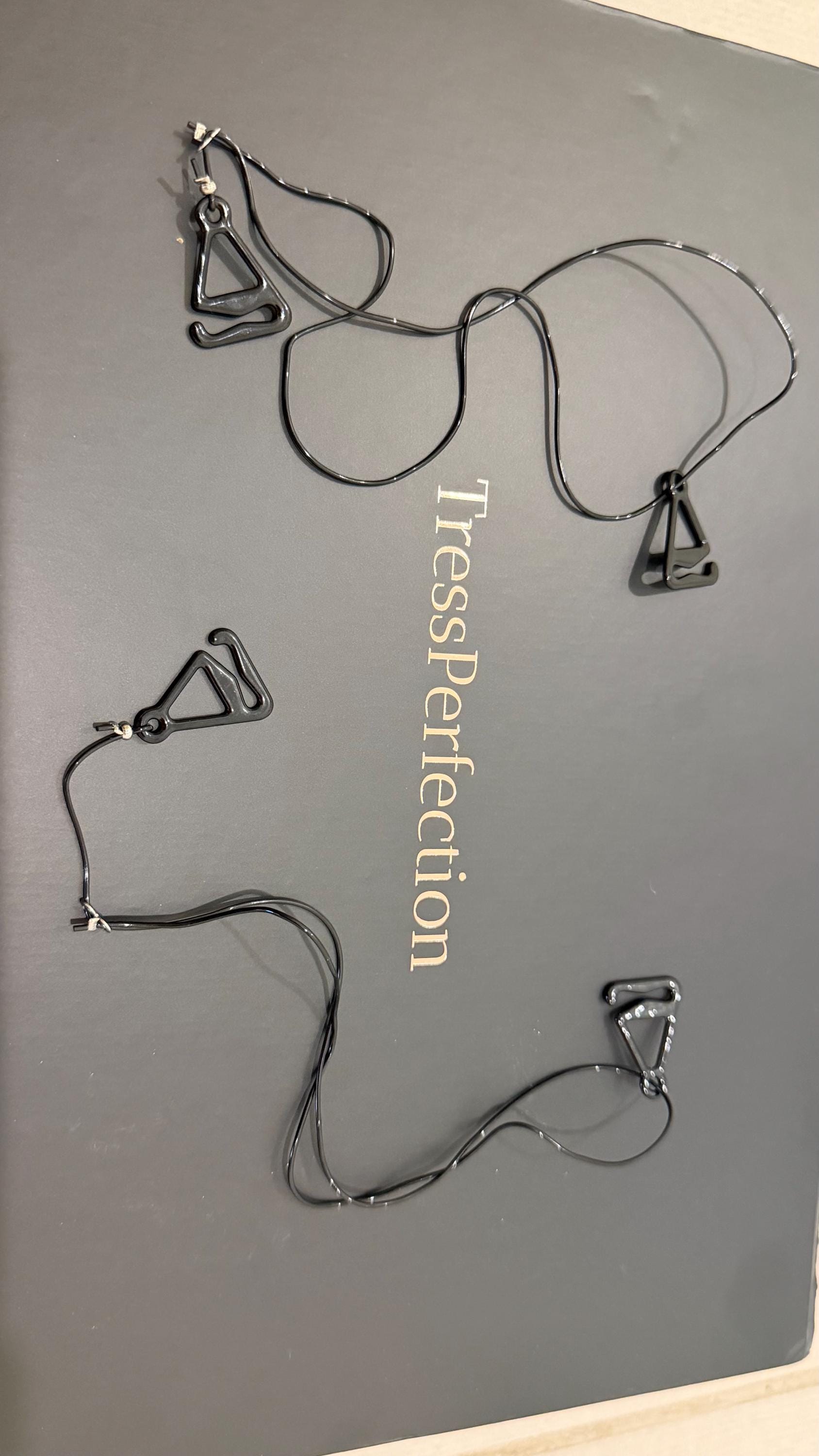 Invisible Wig Wire Hooks: Halo Attachment, Set of 2 Clear Adjustable Wires white or black