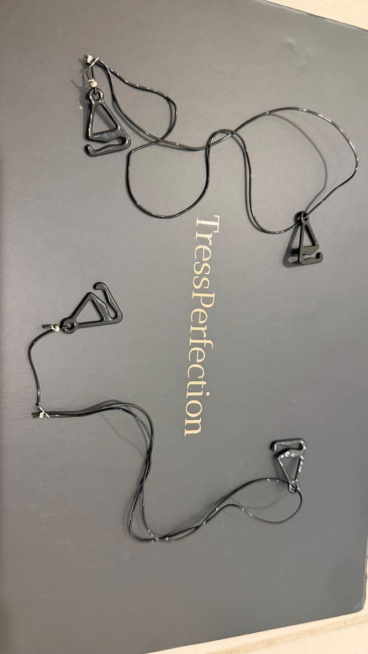 Invisible Wig Wire Hooks: Halo Attachment, Set of 2 Clear Adjustable Wires white or black