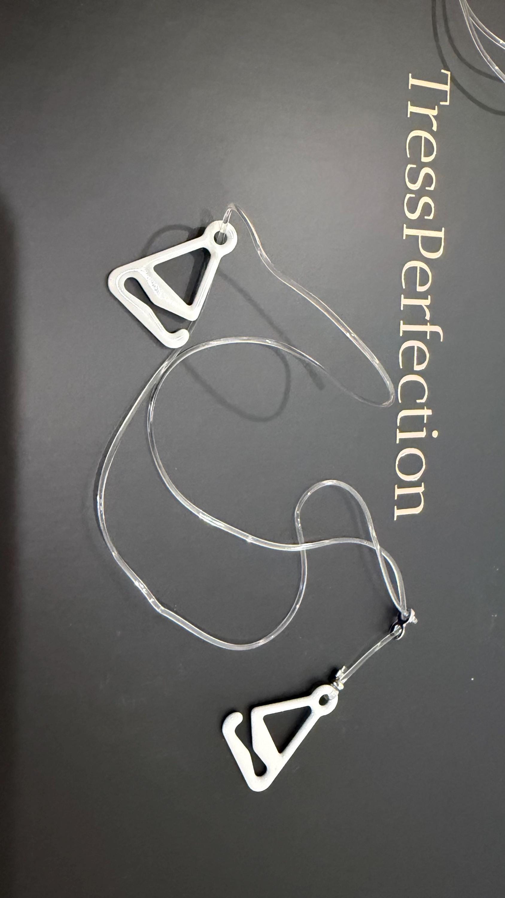 Invisible Wig Wire Hooks: Halo Attachment, Set of 2 Clear Adjustable Wires