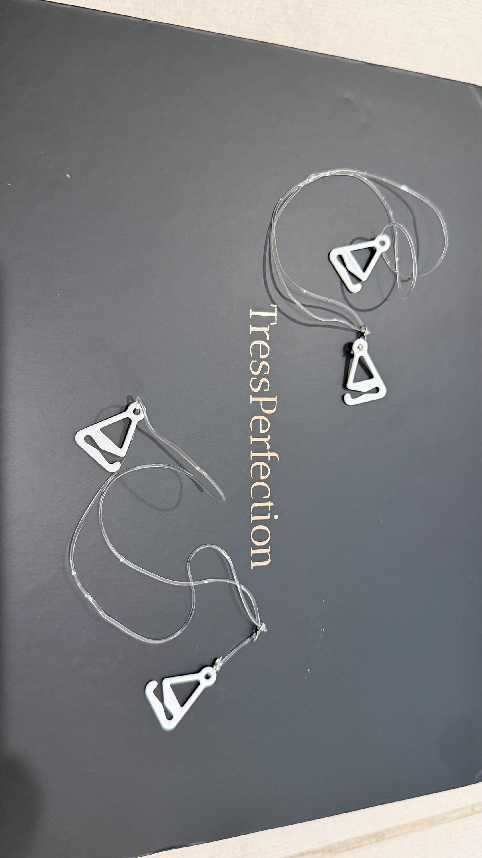 Invisible Wig Wire Hooks: Halo Attachment, Set of 2 Clear Adjustable Wires