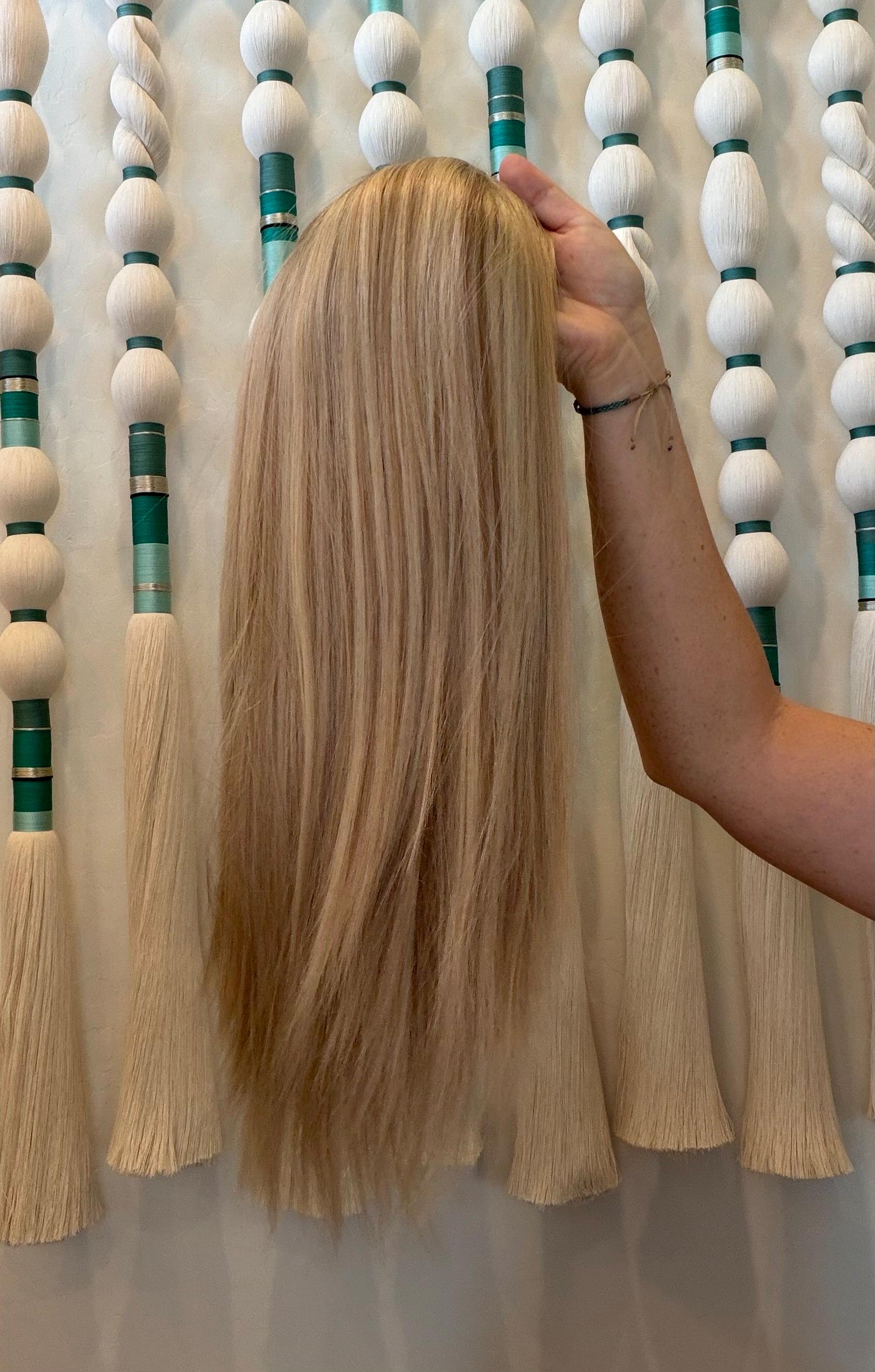 PUDDING 18" 8x8 topper 4x4 Silk Top Human Hair Topper – Ashy Blonde with Highlights | | Realistic Scalp Look | Brazilian Remy Human Hair