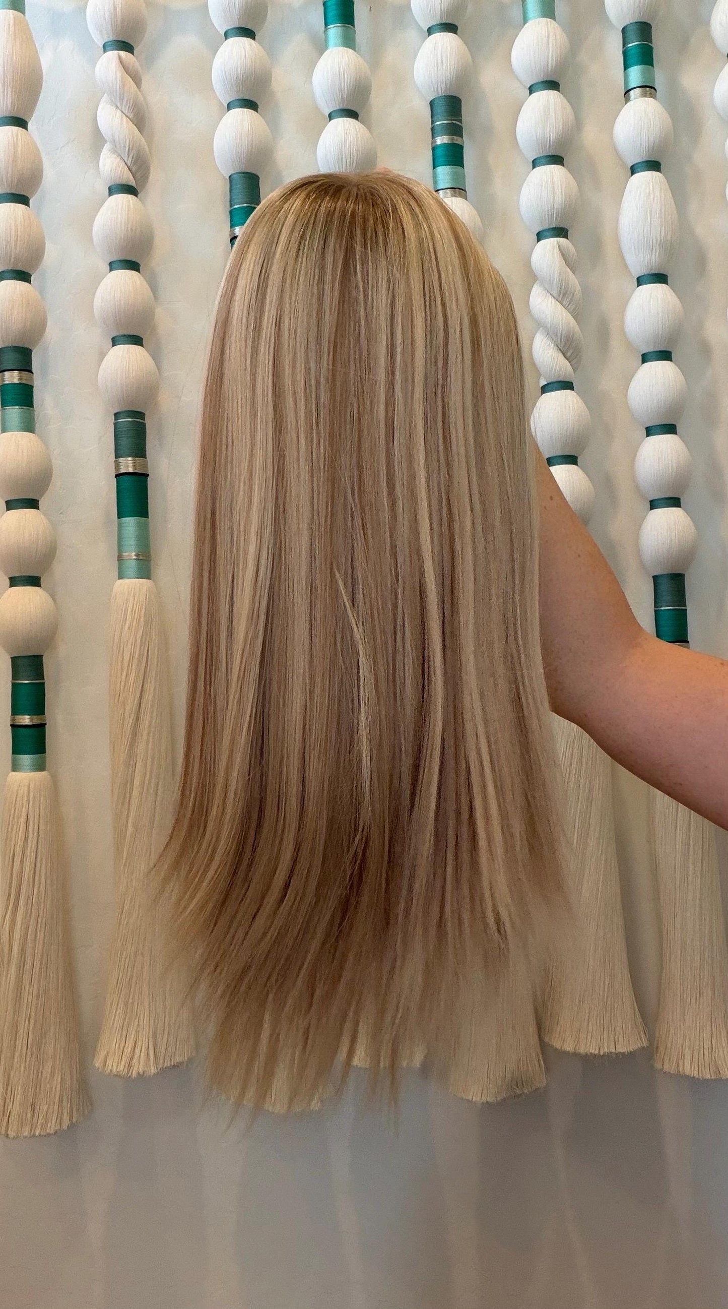 PUDDING 18" 8x8 topper 4x4 Silk Top Human Hair Topper – Ashy Blonde with Highlights | | Realistic Scalp Look | Brazilian Remy Human Hair