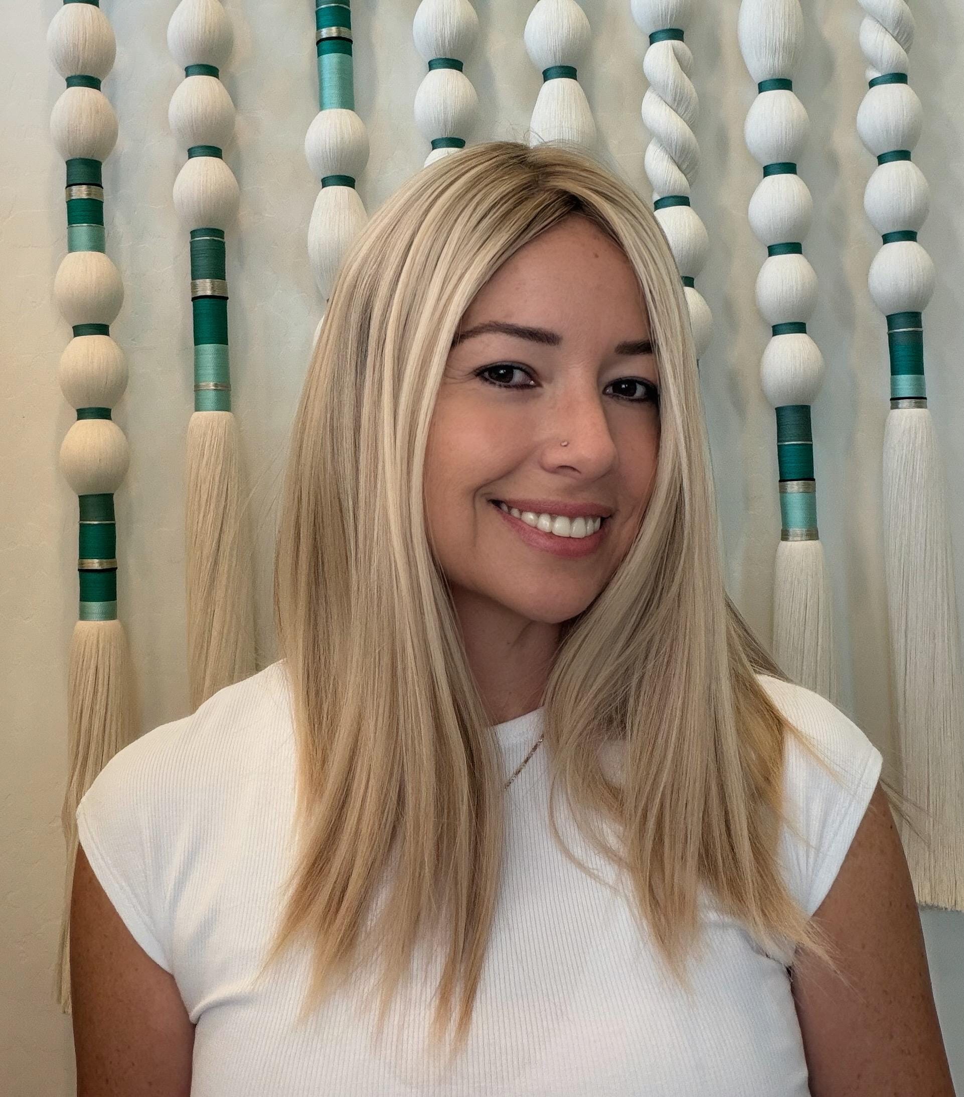 PUDDING 18" 8x8 topper 4x4 Silk Top Human Hair Topper – Ashy Blonde with Highlights | | Realistic Scalp Look | Brazilian Remy Human Hair