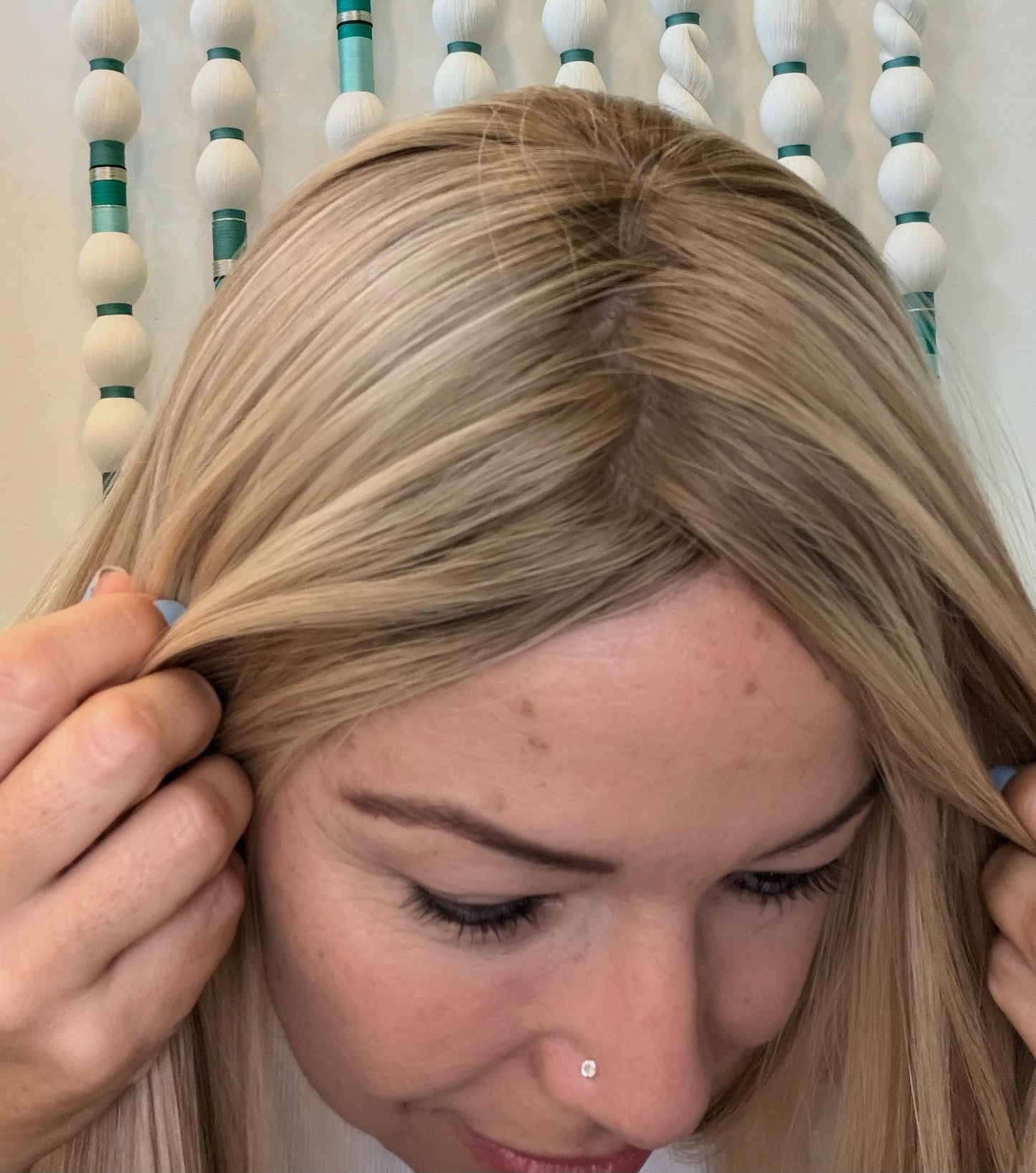 PUDDING 18" 8x8 topper 4x4 Silk Top Human Hair Topper – Ashy Blonde with Highlights | | Realistic Scalp Look | Brazilian Remy Human Hair