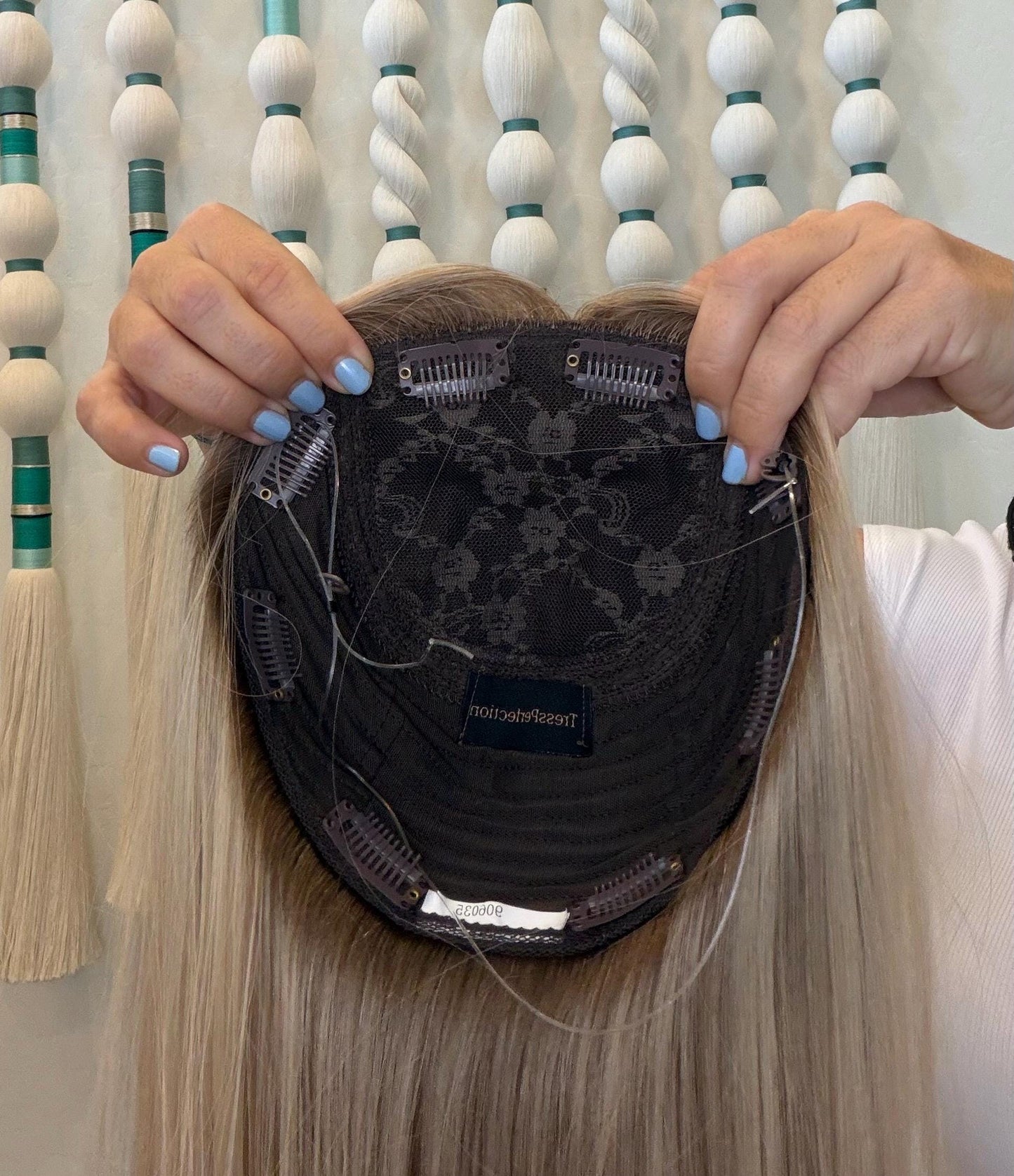 PUDDING 18" 8x8 topper 4x4 Silk Top Human Hair Topper – Ashy Blonde with Highlights | | Realistic Scalp Look | Brazilian Remy Human Hair