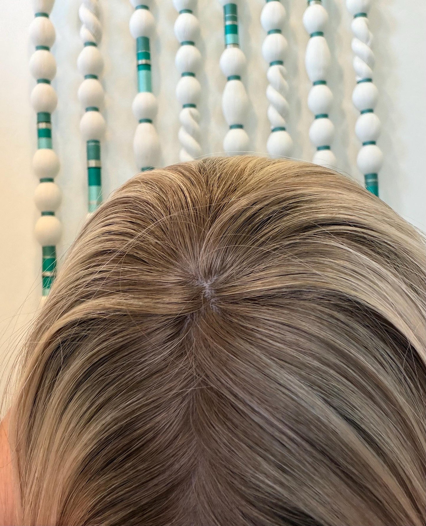 PUDDING 18" 8x8 topper 4x4 Silk Top Human Hair Topper – Ashy Blonde with Highlights | | Realistic Scalp Look | Brazilian Remy Human Hair