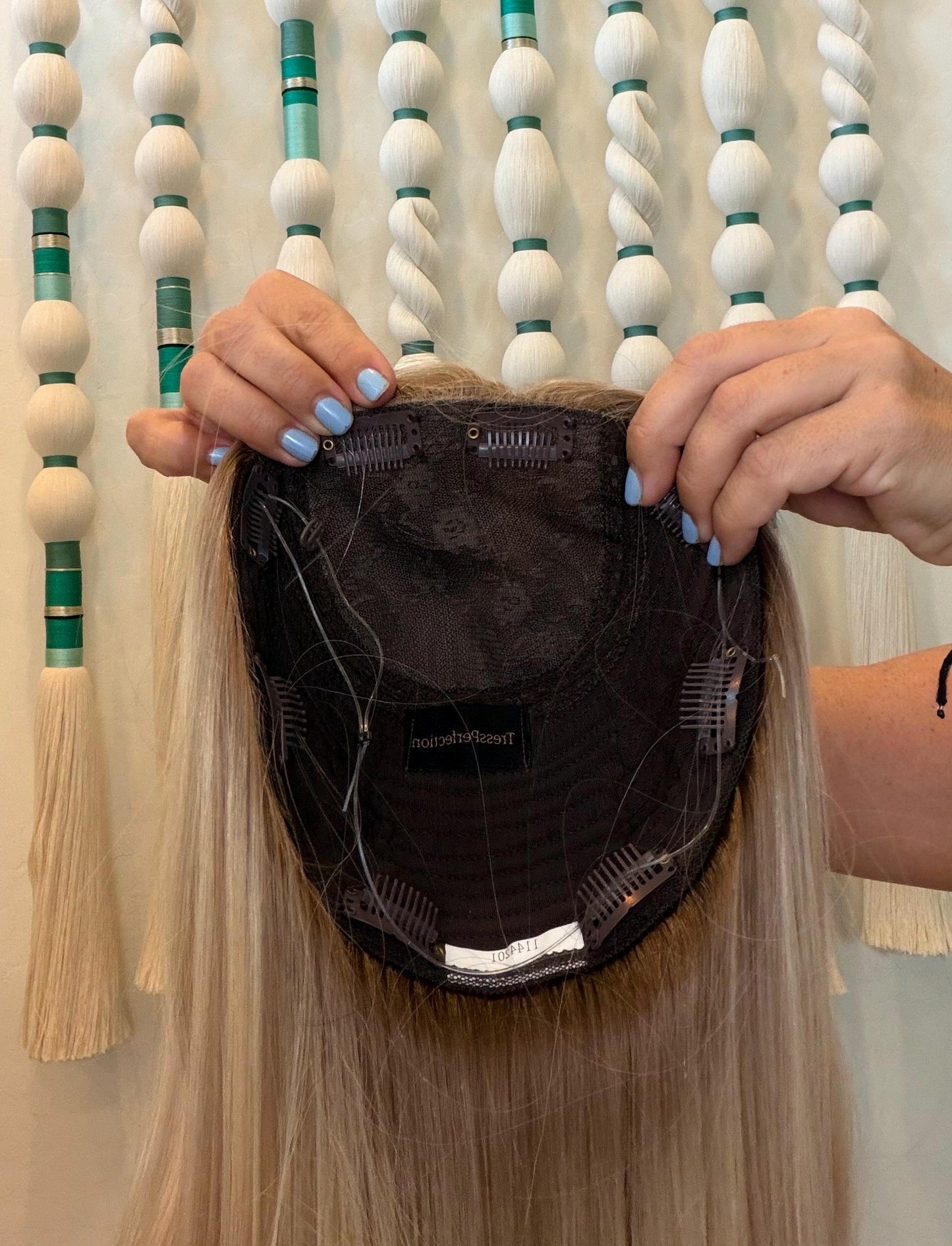 PARFAIT 18" 8x8 topper 4x4 Silk Top Human Hair Topper – Ashy Blonde with dimension | Realistic Scalp Look | Brazilian Remy Human Hair