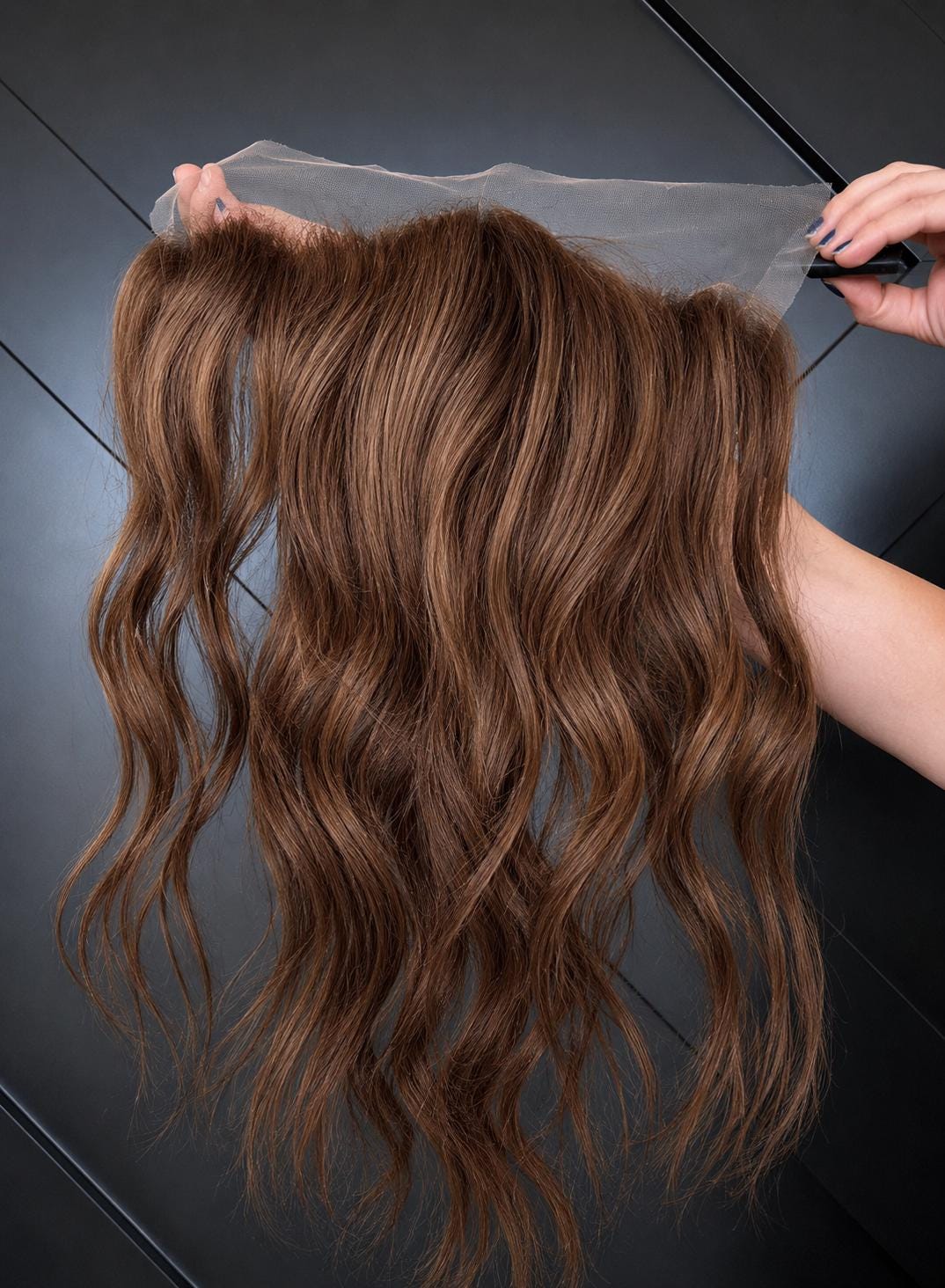 MONARK Brazilian Human Hair T-Crown T-Shaped Hairline Topper 2x11 + 4x6 deep base | Halo | Receding Hairline | Thinning Hair 10-16" t-lace