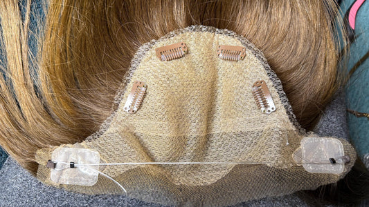 Custom order ANNIE Human Hair T-Lace Hairline Topper 2x11 + 4x5 deep base | Halo Brazilian Hair 6/8 Bleached knots NaturalDensity 14”