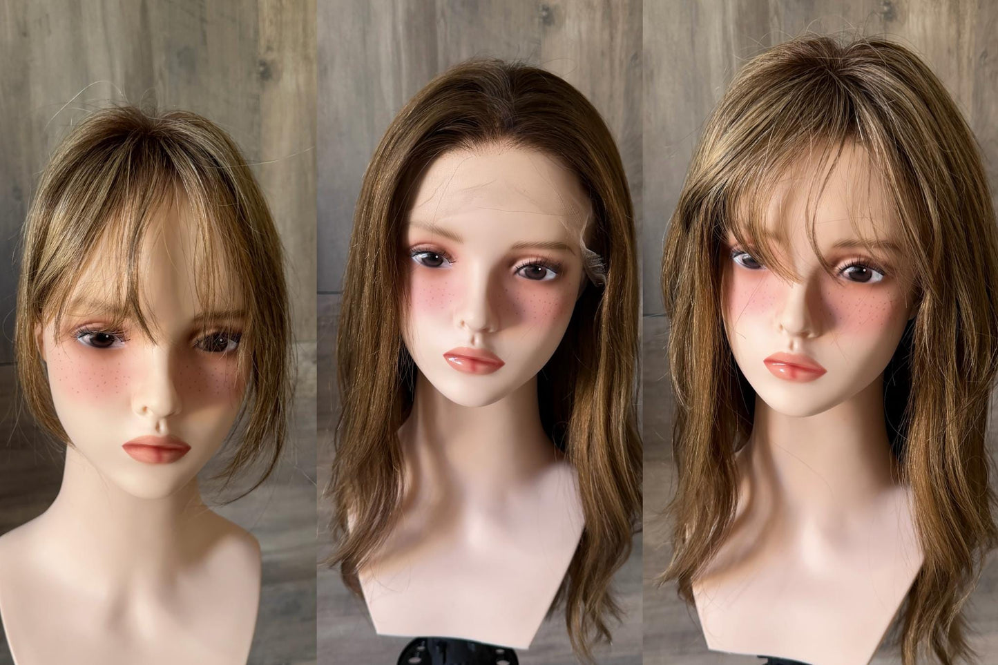 Human Hair Fringe Bangs Topper 3x4.5” | golden blonde with darker roots Human hair | hair Coverage | Thinning Hair | 10" | JILL