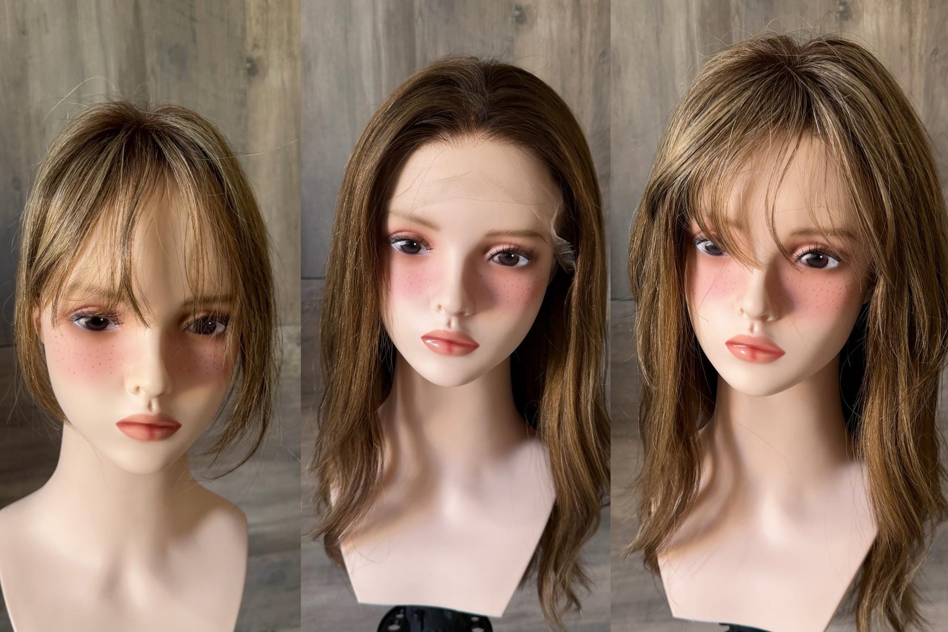 Human Hair Fringe Bangs Topper 3x4.5” | golden blonde with darker roots Human hair | hair Coverage | Thinning Hair | 10" | JILL