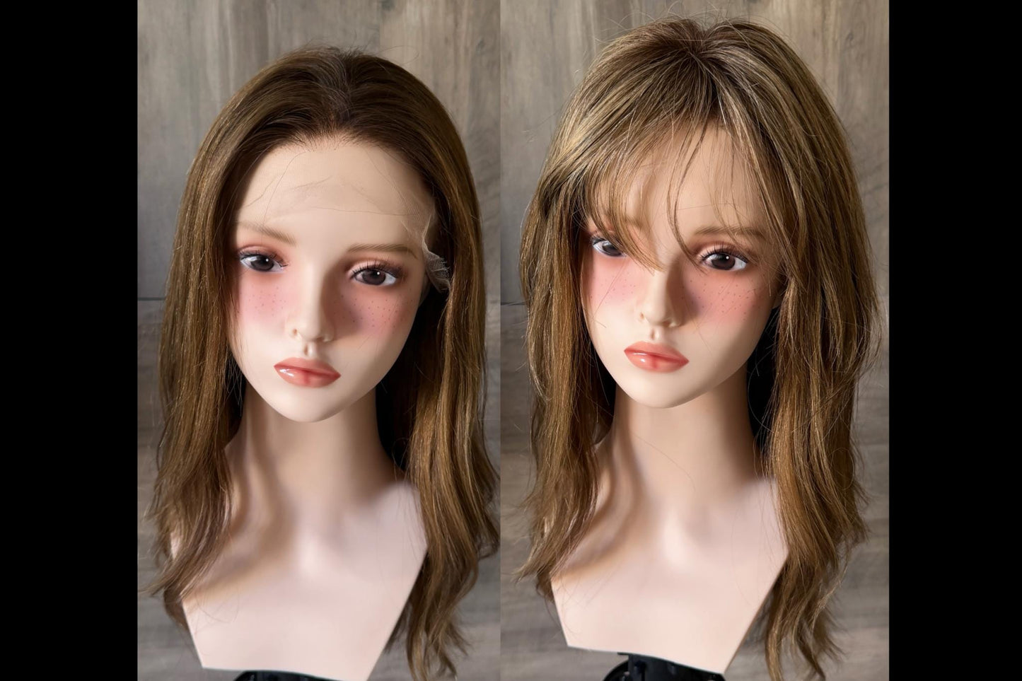 Human Hair Fringe Bangs Topper 3x4.5” | golden blonde with darker roots Human hair | hair Coverage | Thinning Hair | 10" | JILL