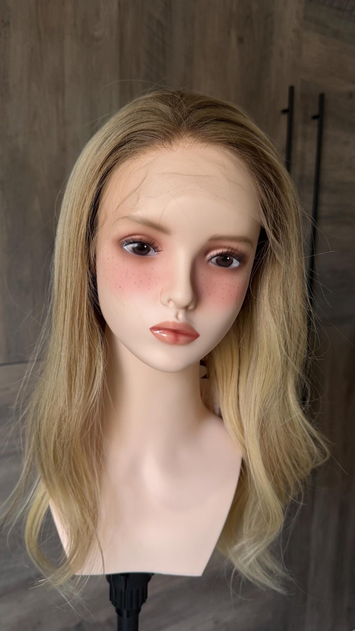Custom Order for Dana: Upgrade to Handtied cap on Kimmy, 4 Full Head Wig holds, 2 wig band holds. Beige. Expedite price