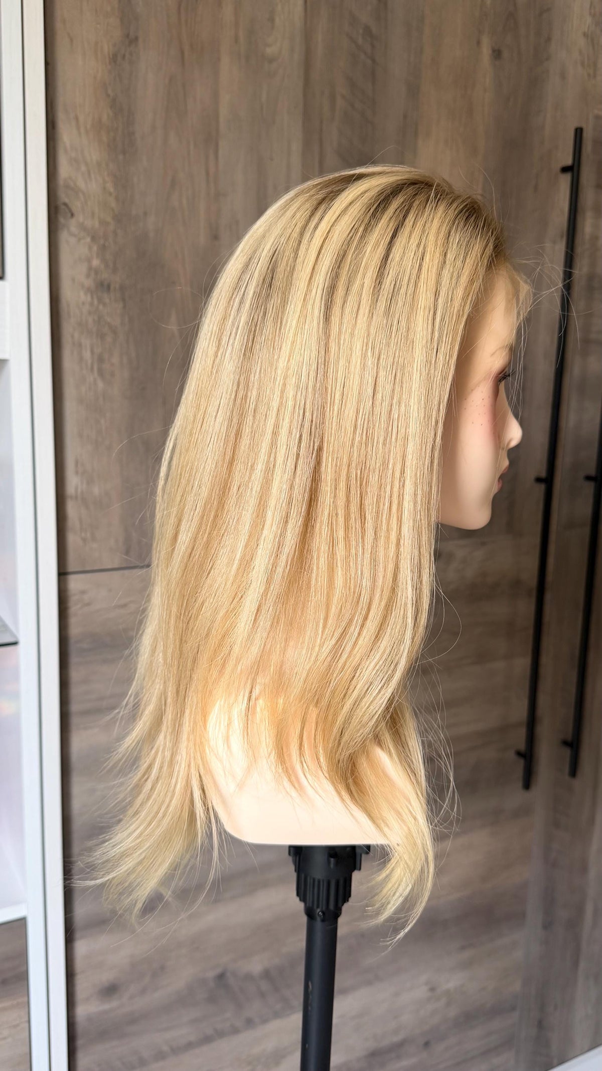 Custom Order for Dana: Upgrade to Handtied cap on Kimmy, 4 Full Head Wig holds, 2 wig band holds. Beige. Expedite price