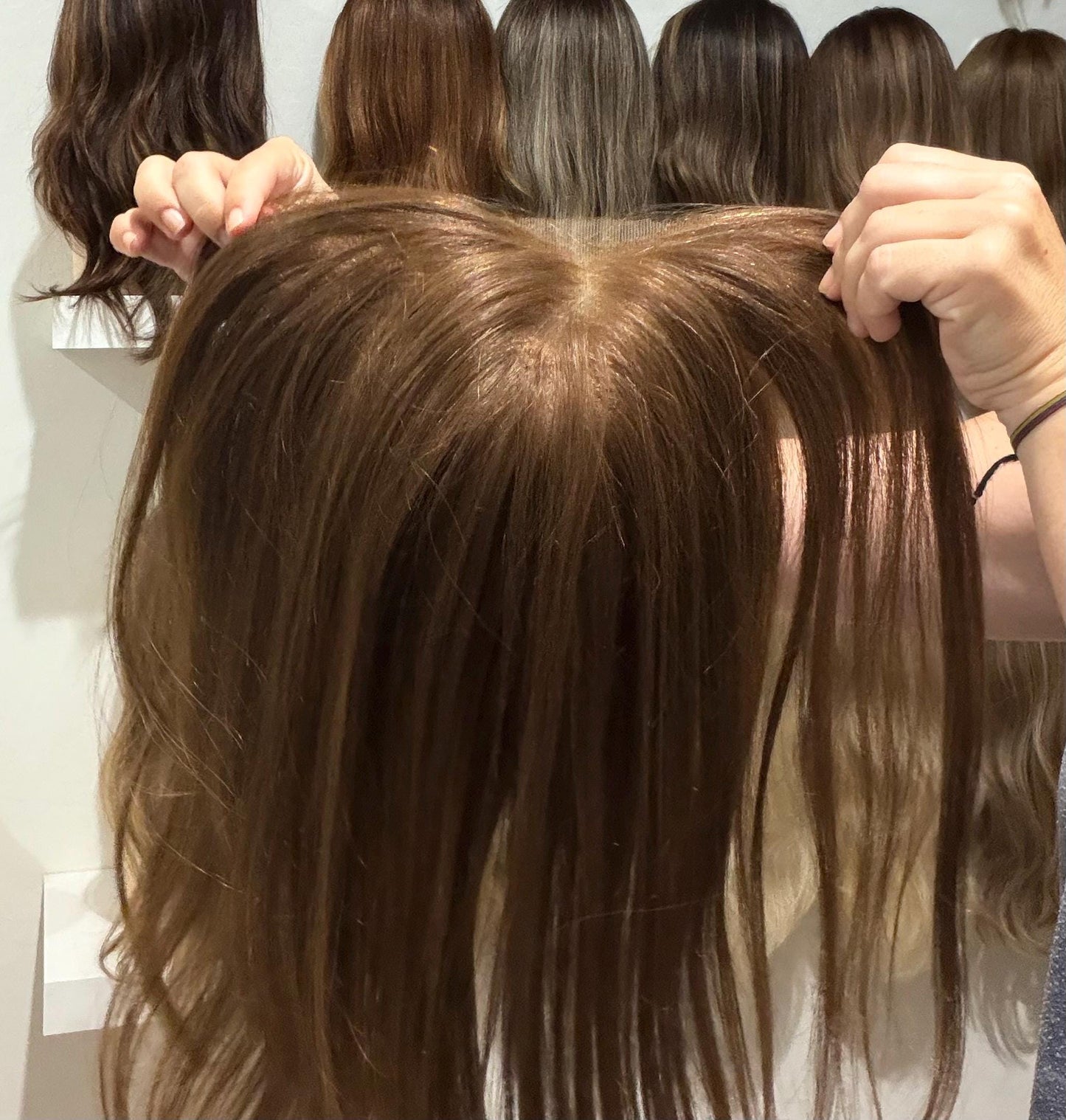 MONARK Brazilian Human Hair T-Crown T-Shaped Hairline Topper 2x11 + 4x6 deep base | Halo | Receding Hairline | Thinning Hair 10-16" t-lace