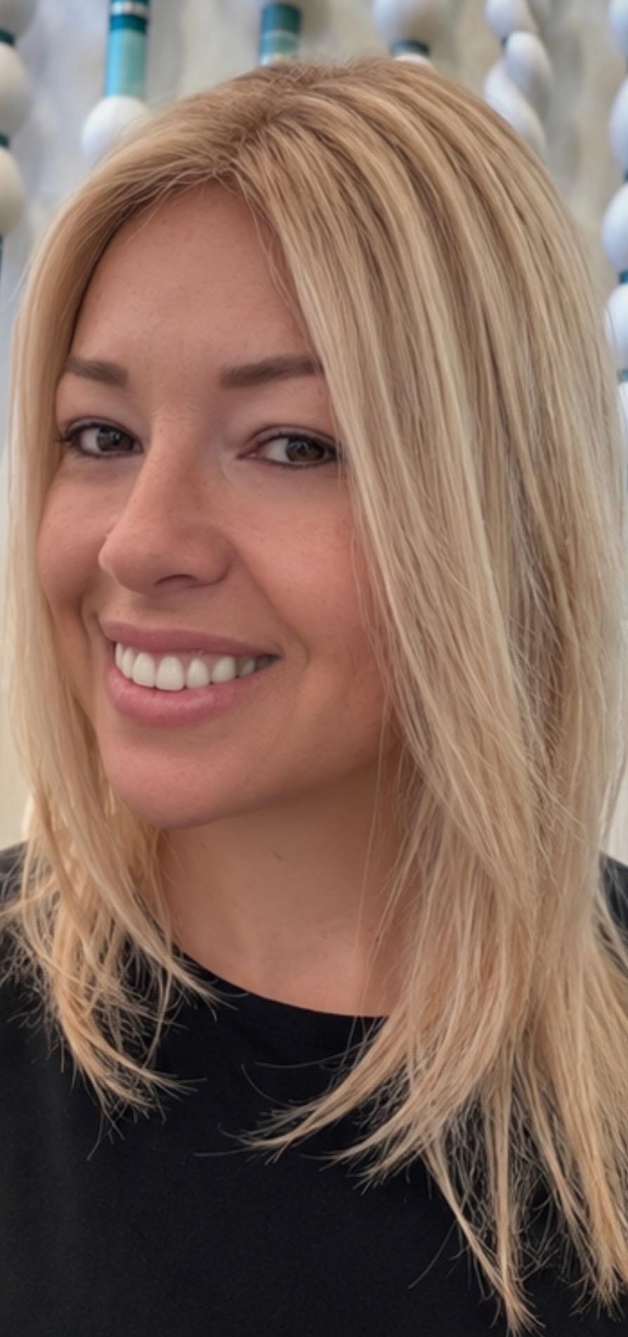 ALFAJOR Remy Human Hair Topper 16" | 3x5.5” monofilament top| Natural Density | Bright Blonde with blonde lowlights