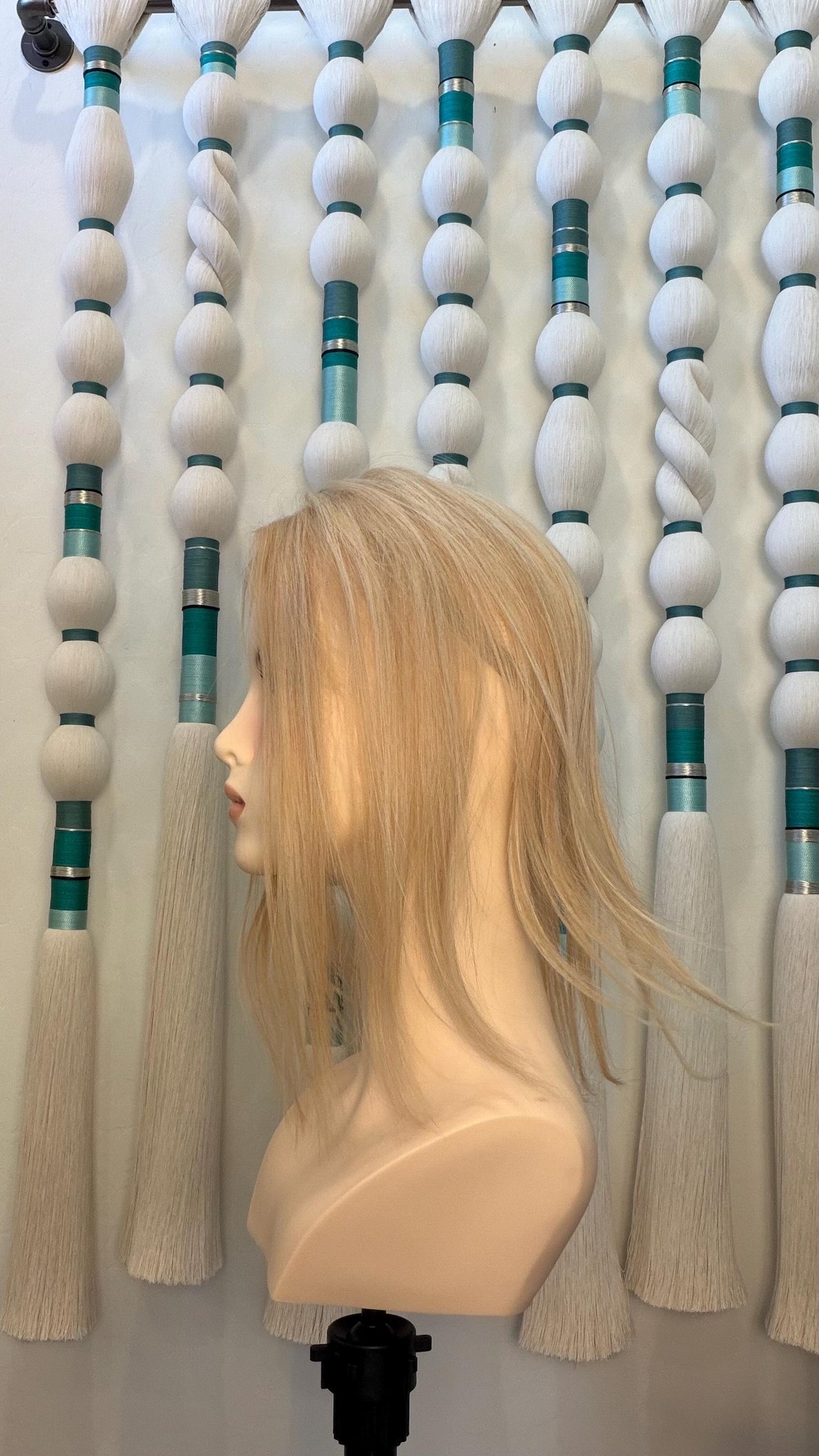 ALFAJOR Remy Human Hair Topper 16" | 3x5.5” monofilament top| Natural Density | Bright Blonde with blonde lowlights