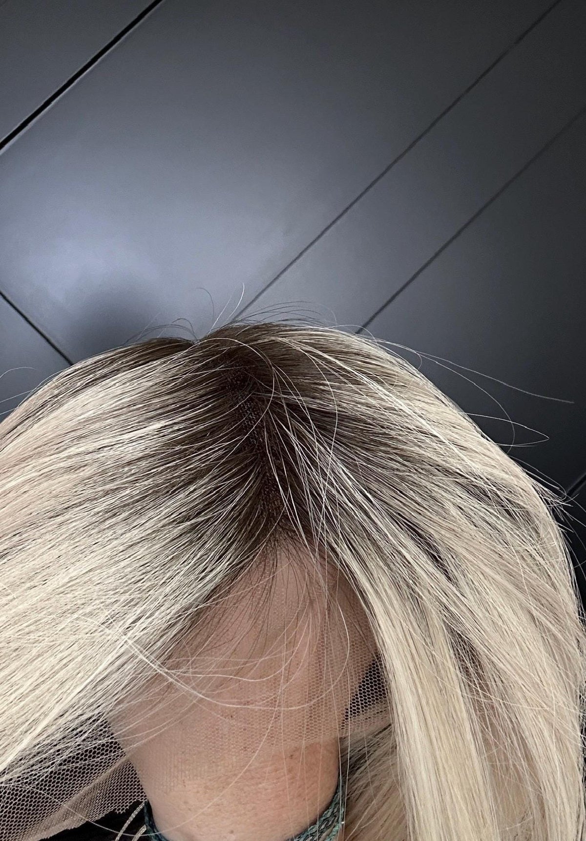 BREVA Layered European Remy Human Hair Wig | Natural Density 9x5” Lace Top Wig | natural black with light blonde Mid and ends | 18-24”