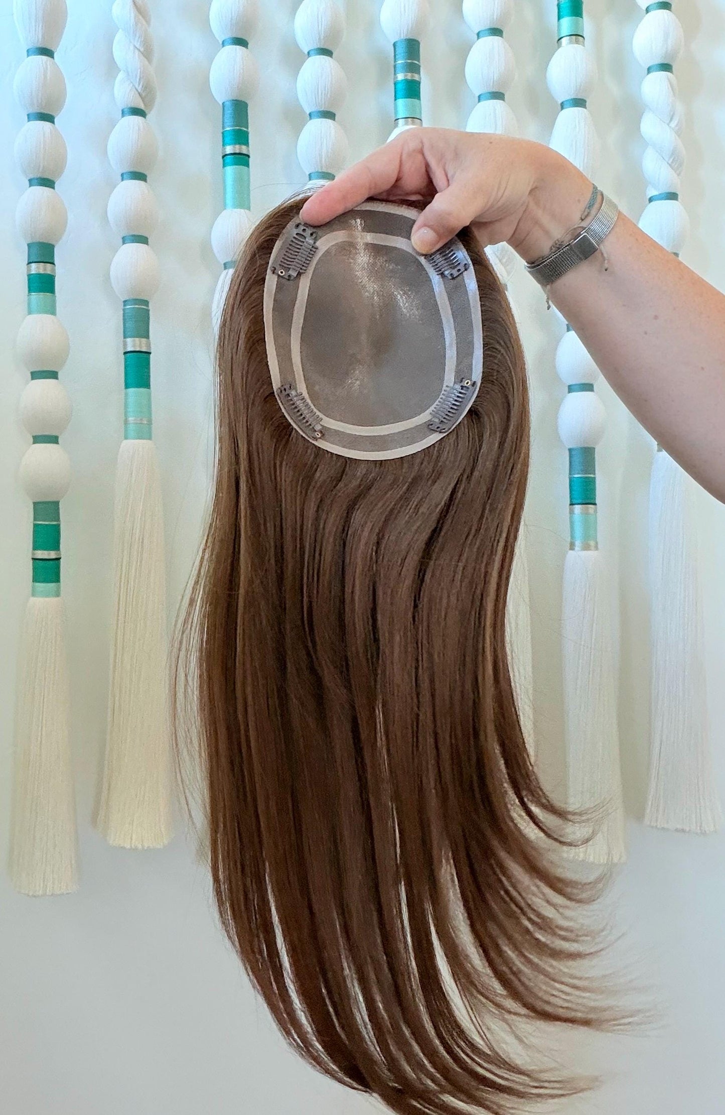 CASSATTA 5x6”” Remy Human Hair Topper 18” monofilament top| Low Density | Truffle Brown
