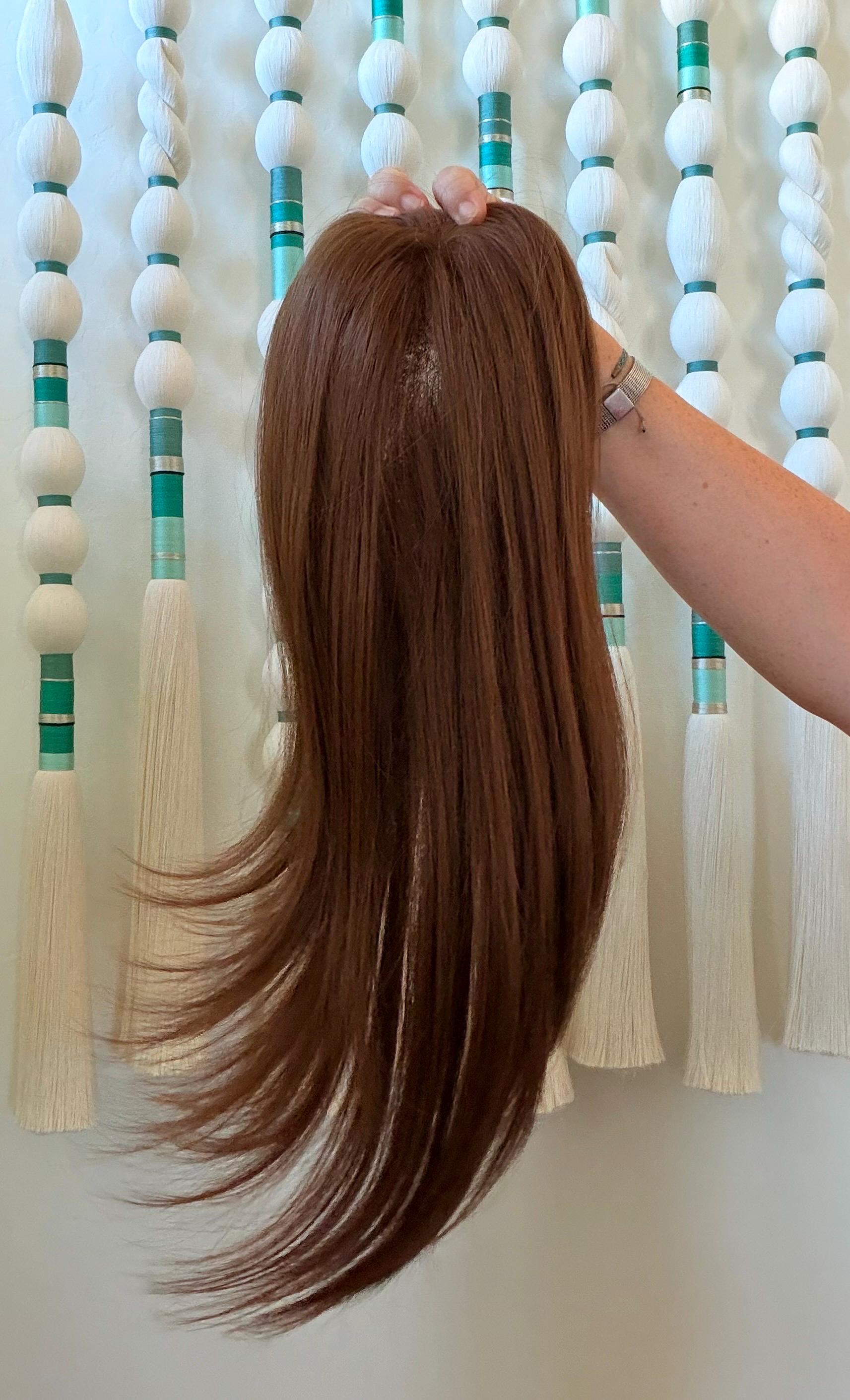 CASSATTA 5x6”” Remy Human Hair Topper 18” monofilament top| Low Density | Truffle Brown