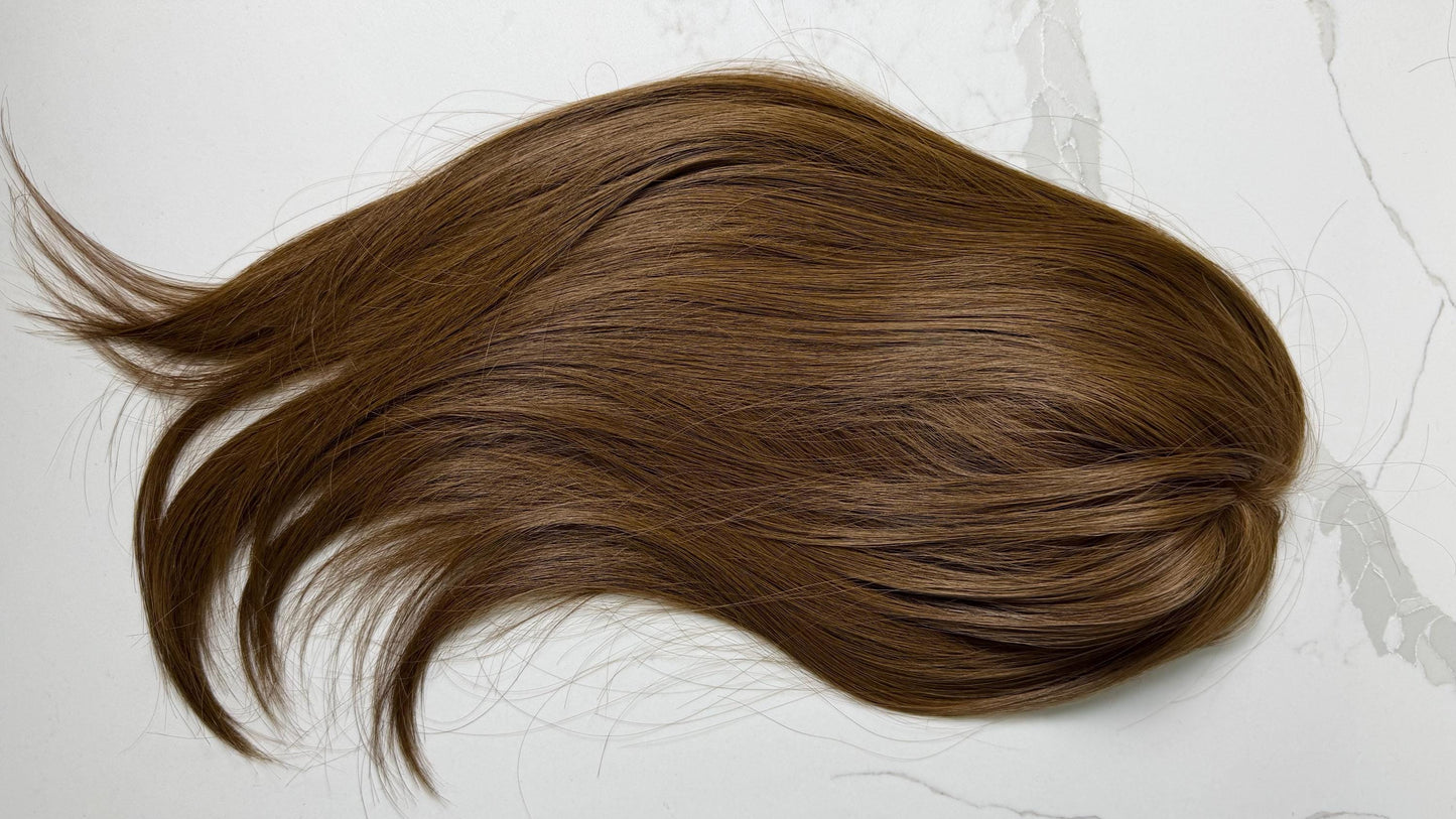 CASSATTA 5x6”” Remy Human Hair Topper 18” monofilament top| Low Density | Truffle Brown