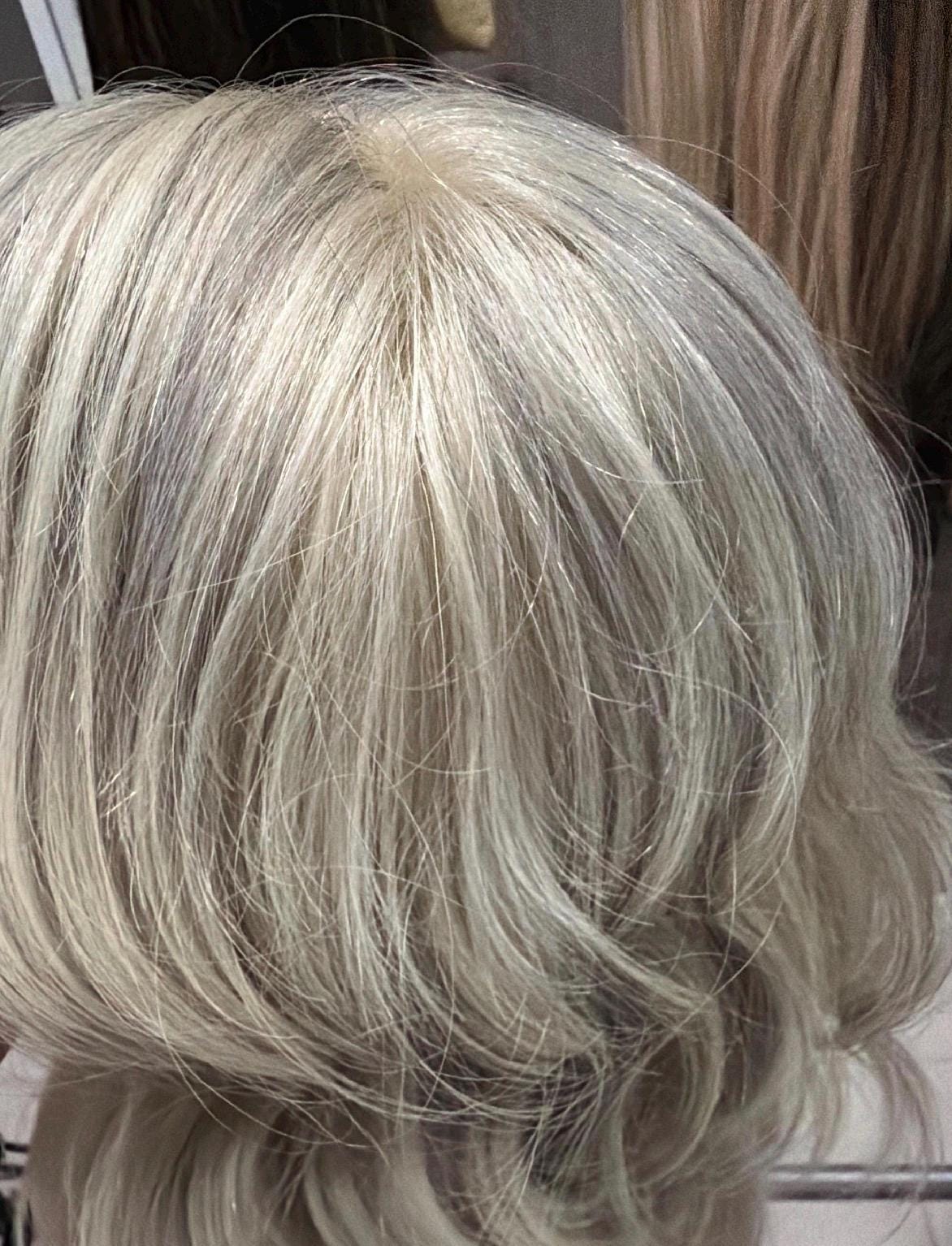 LELE 18 Human Hair Wig | Salt and Pepper lace top wig | High Density | 18” diamond net | silicone for better fit size medium