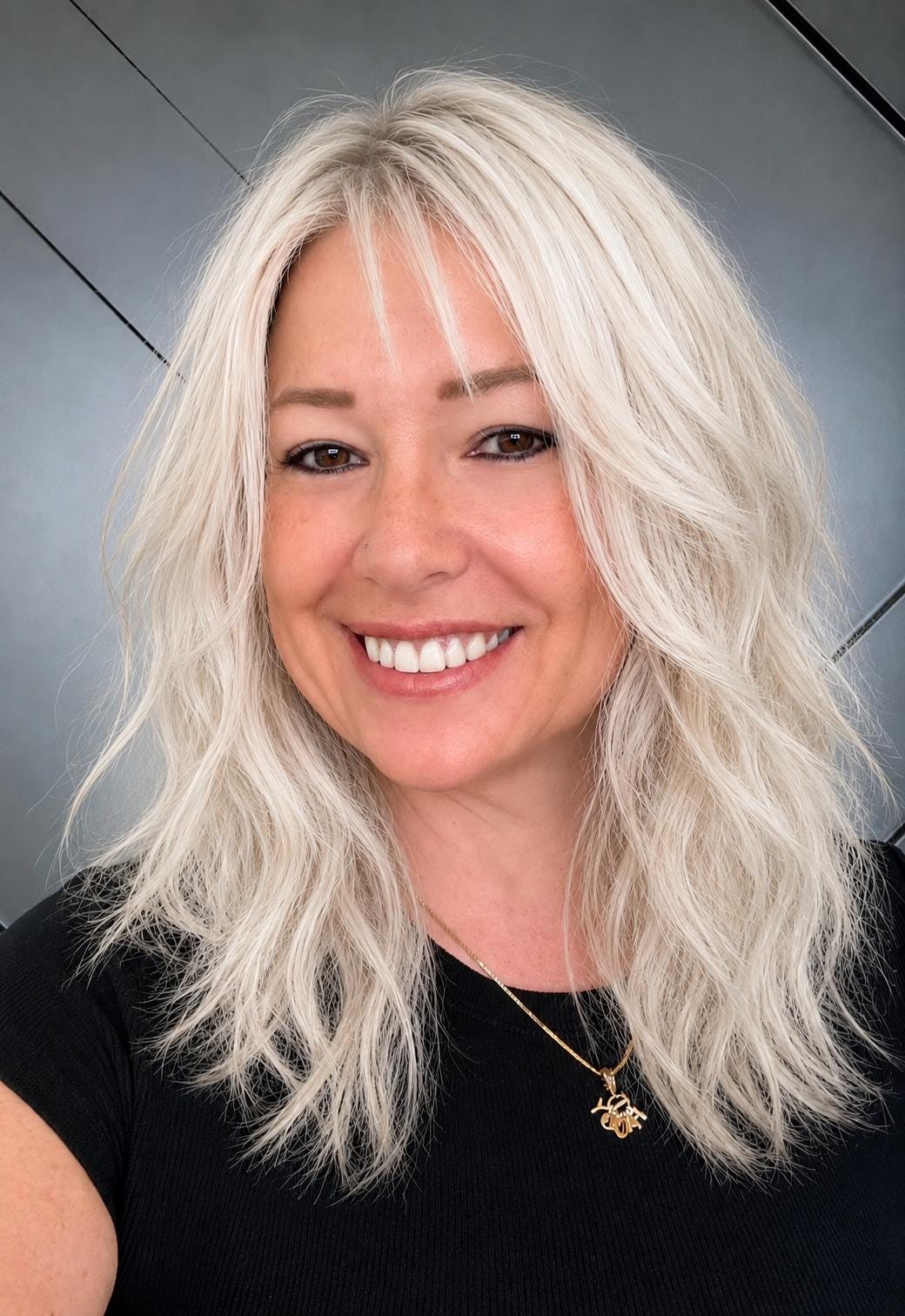 European Human Hair Lace Front Wig | Ash Blonde Melt with Shadow Root | HD Lace | Bleached Knots | Medium Density | Hair Loss Wig LULA