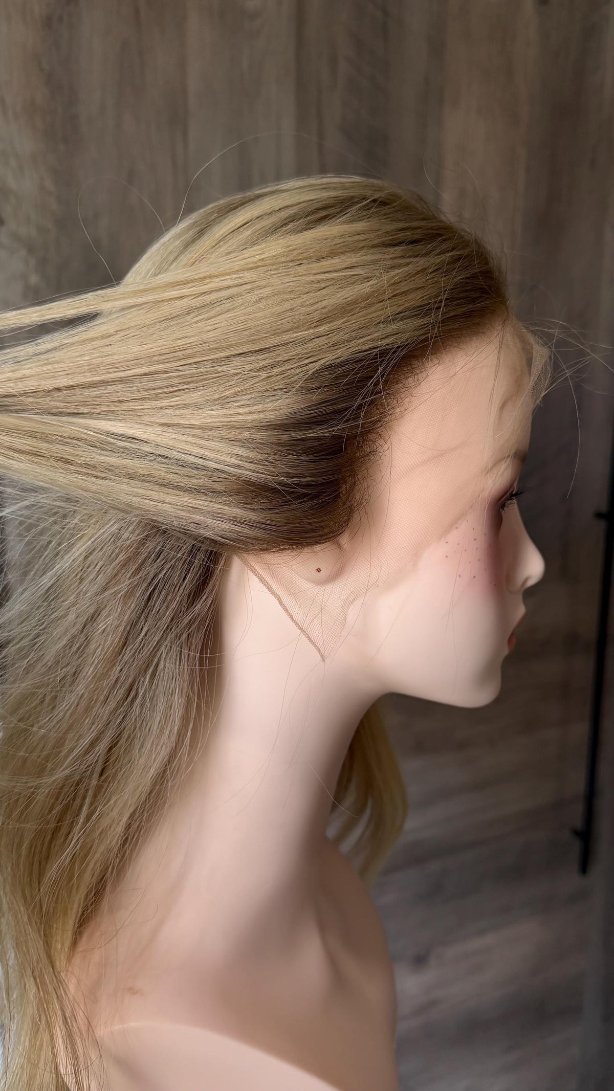 Custom Order for Dana: Upgrade to Handtied cap on Kimmy, 4 Full Head Wig holds, 2 wig band holds. Beige. Expedite price