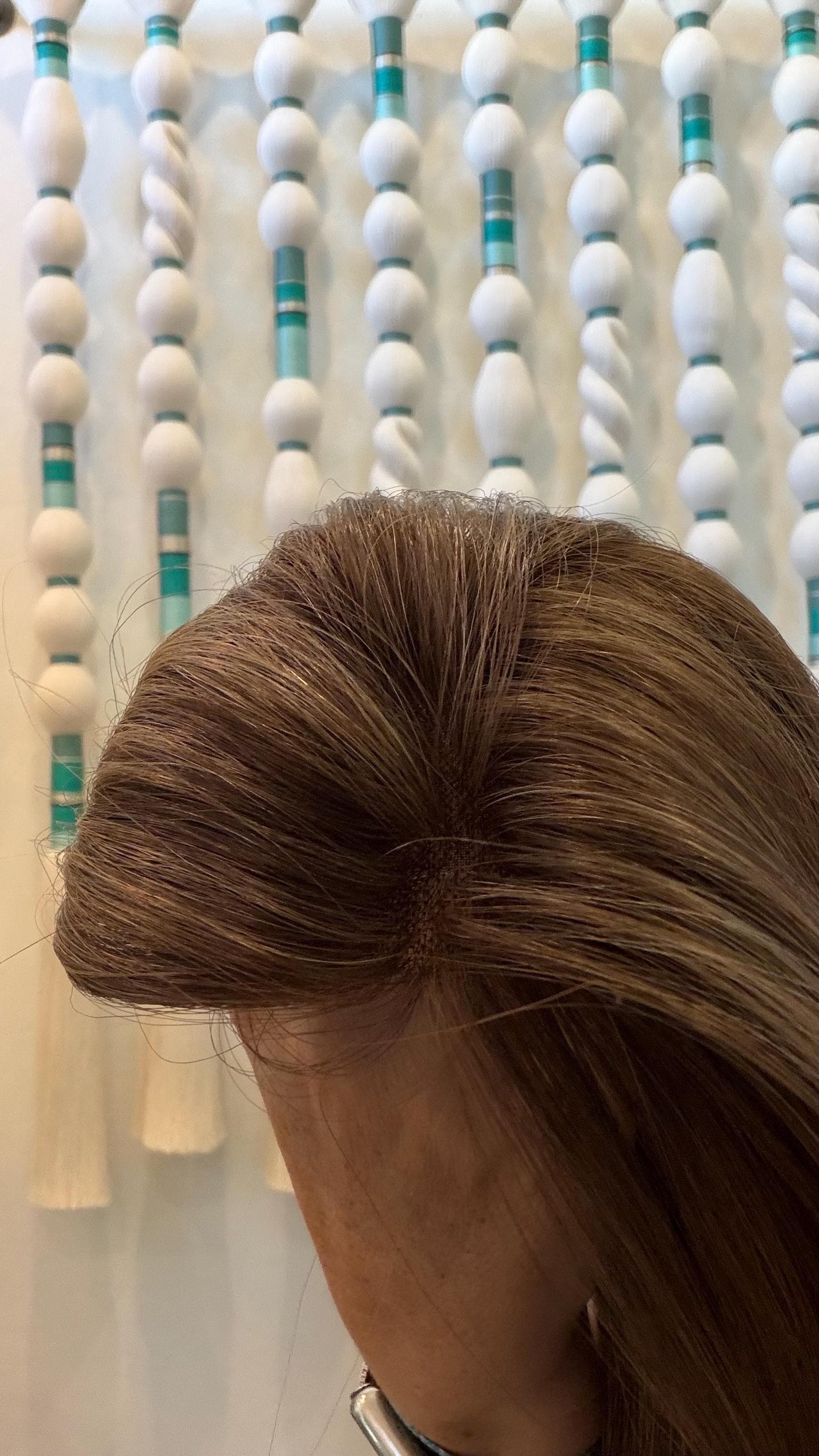 MONAKA Remy Human Hair Topper 20" | 3x5.5” monofilament top| Low Density | Medium Brown with Golden Highlights