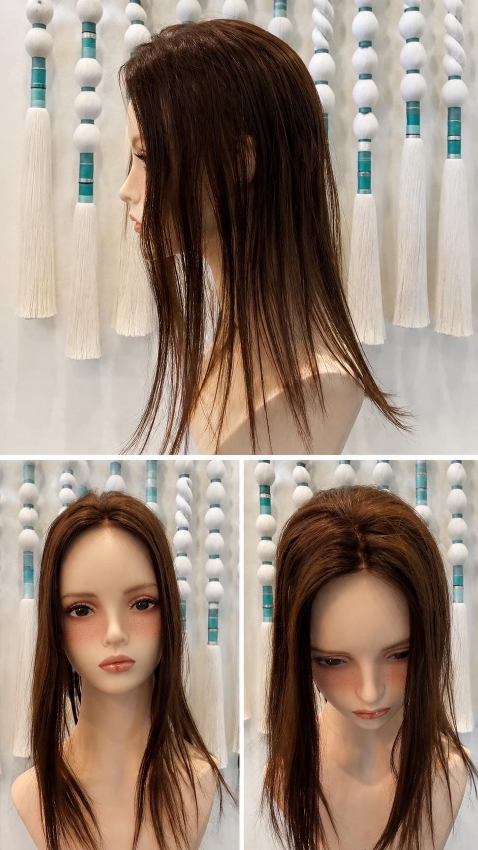 YOKAN Remy Human Hair Topper 16" | 3x5.5” monofilament top| Natural Density | Dark Brown