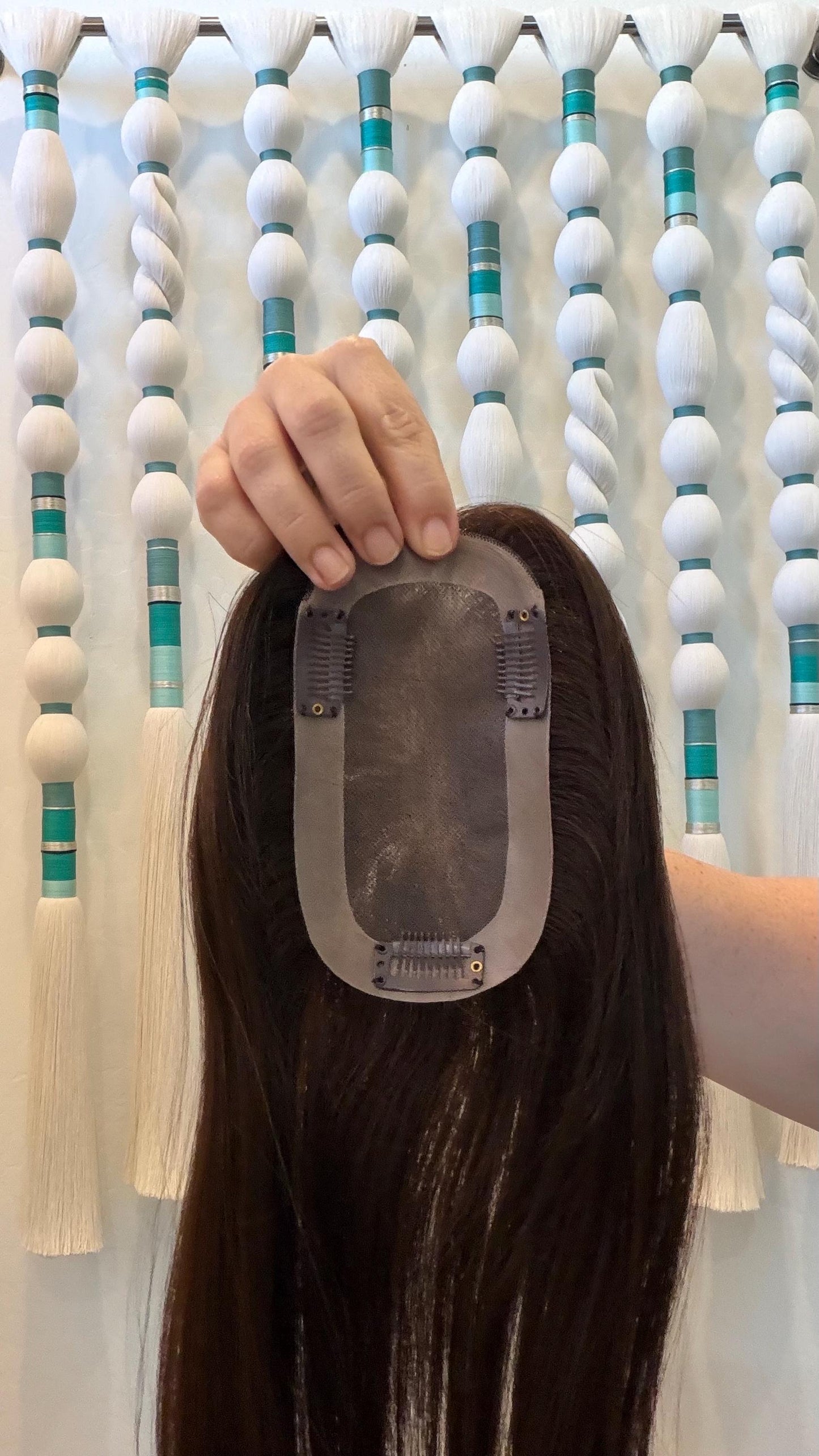 YOKAN Remy Human Hair Topper 16" | 3x5.5” monofilament top| Natural Density | Dark Brown