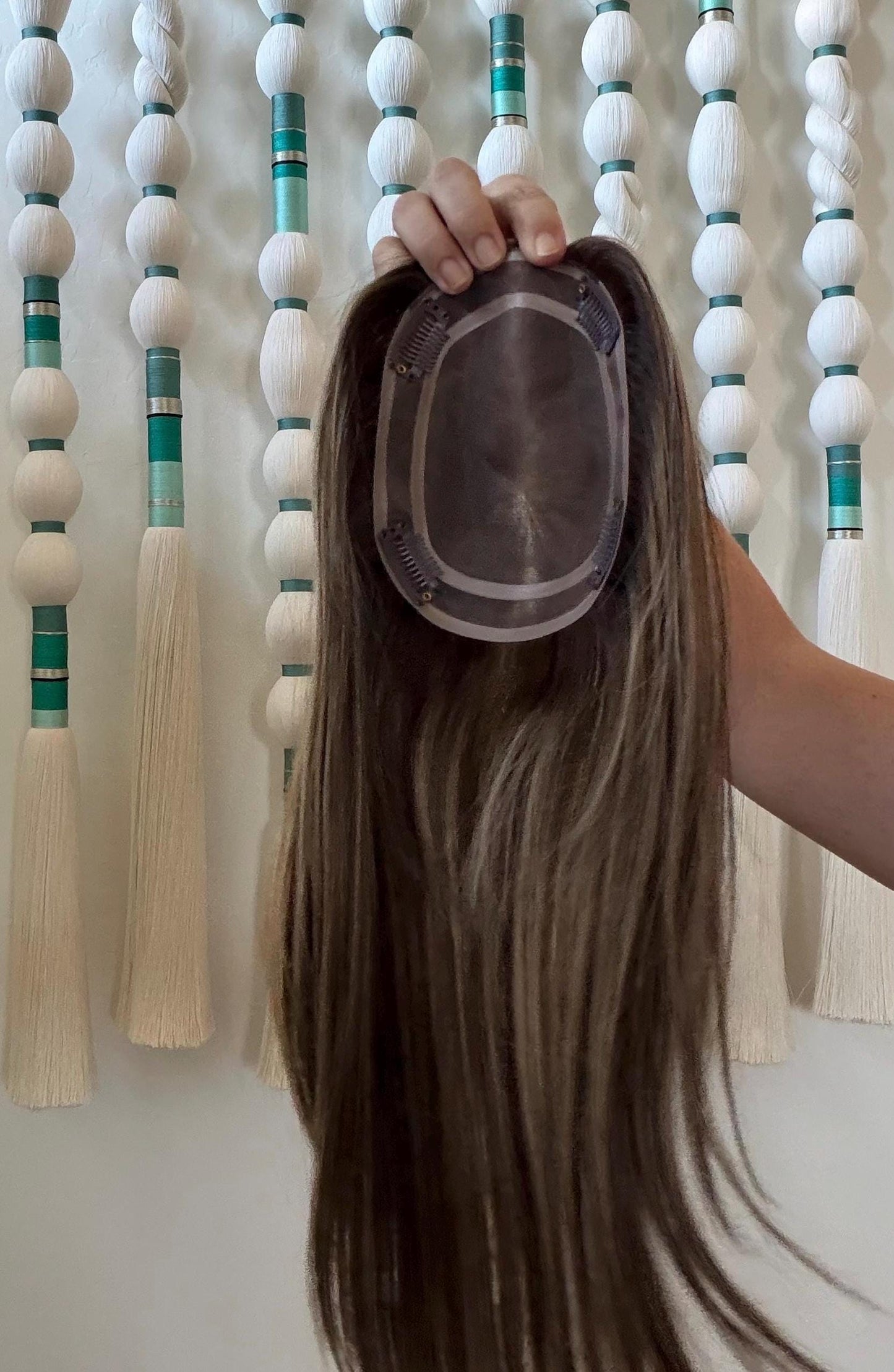 AMARETTI 5x6”” Remy Human Hair Topper 18” monofilament top| Low Density | Brown with Highlights